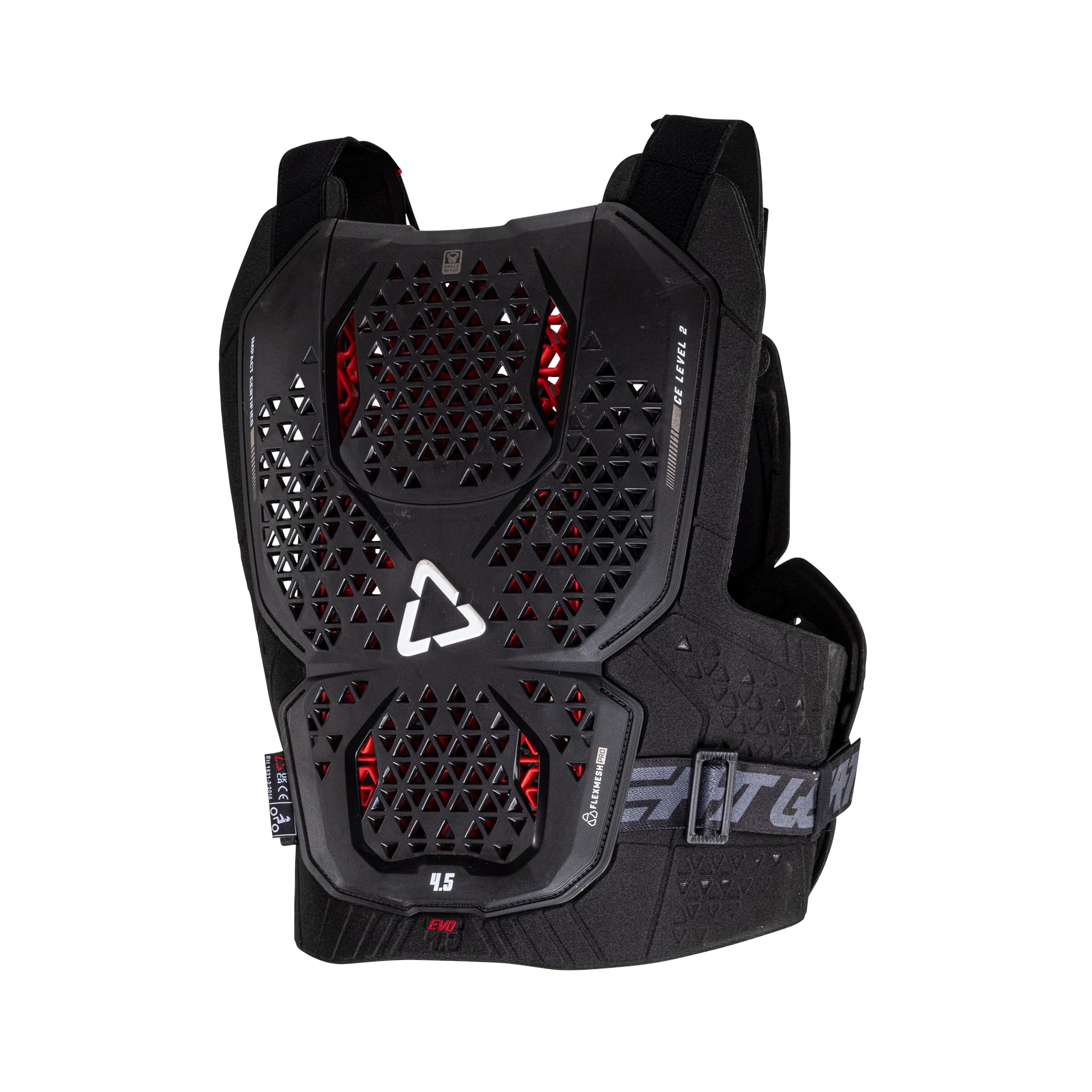 Leatt 4.5 EVO Motocross Chest Protector - Lightweight MX Body Armor for Off-Road Riding & Dirt Bike Racing (Black/Red) - Perfect for Trail Riding, Enduro & Adventure Motorcycling