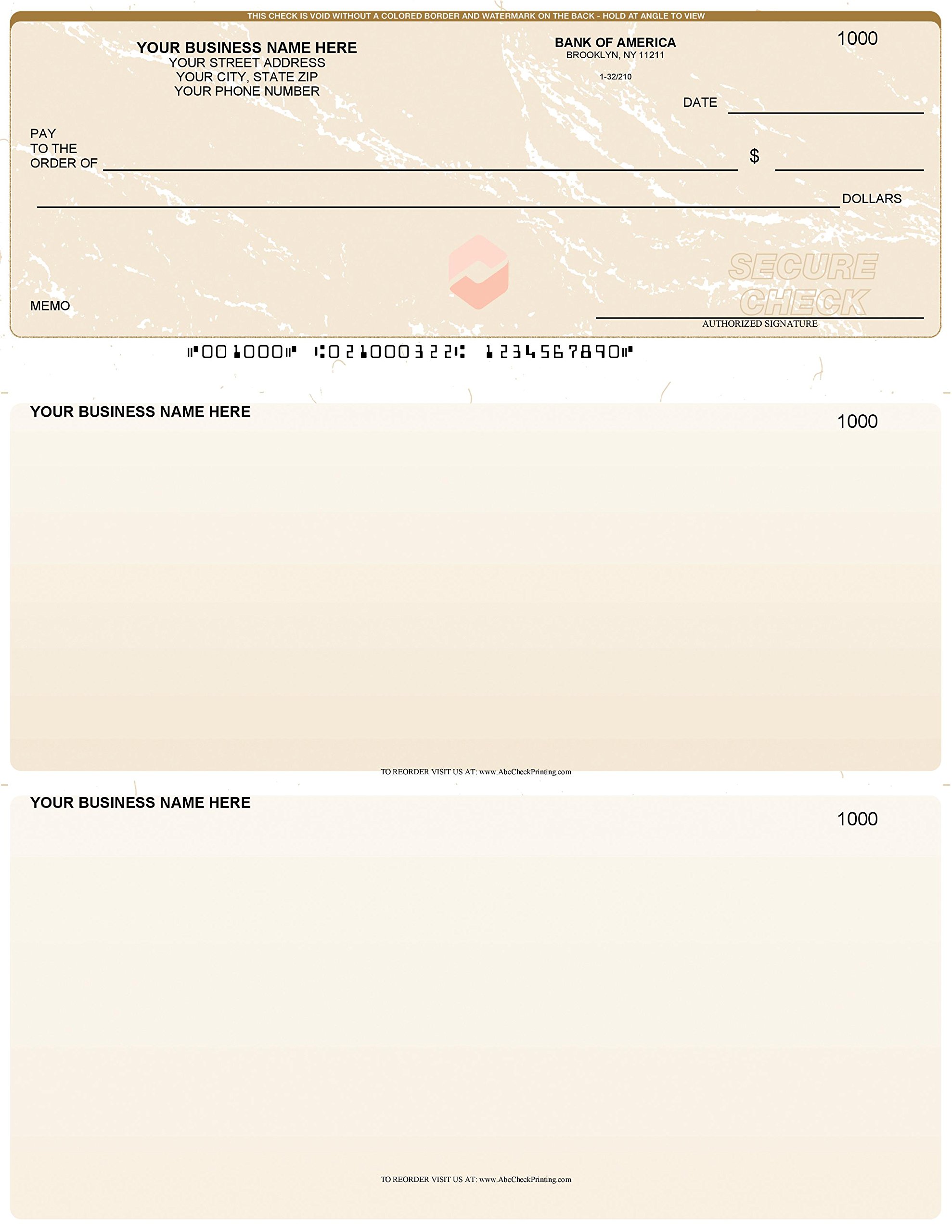 ABC Computer Checks Compatible with QuickBooks - 250 Sheets, Gold Checks on Top for Professional Business & Accounting Use