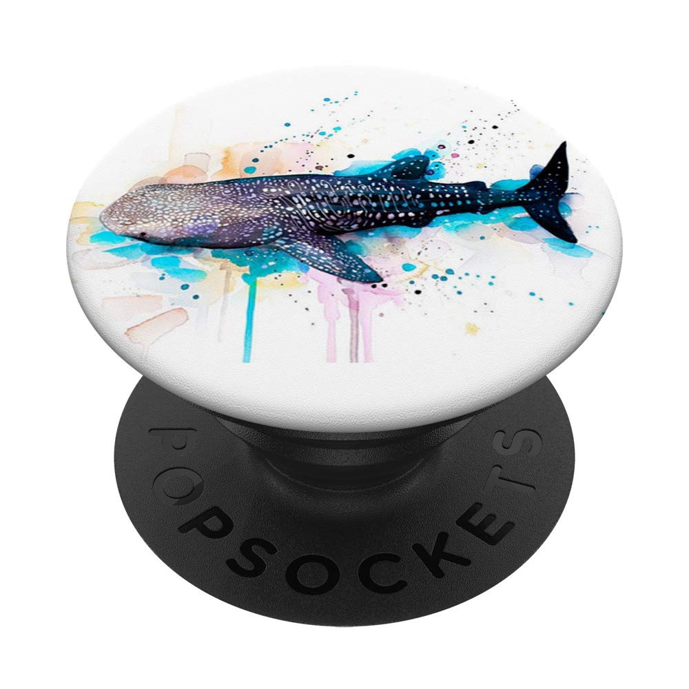 Shark Whale Watercolor Art PopSockets PopGrip - Swappable Phone & Tablet Grip - Perfect Gift for Ocean Lovers, Artists & Phone Accessory Enthusiasts - Use for Phones, Tablets, E-readers & DIY Projects