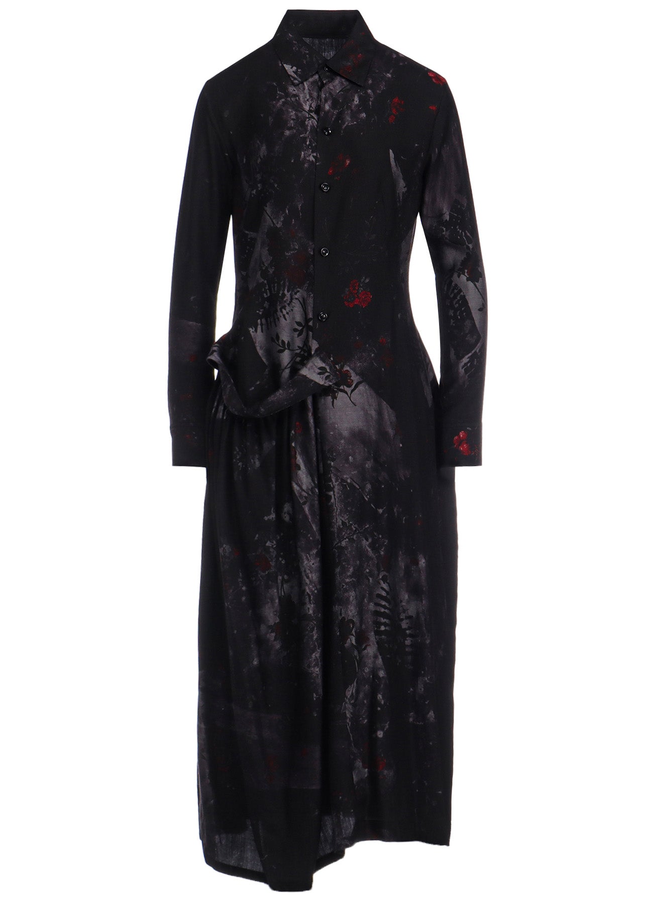 Elegant CU/Twill Stepped Floral Print Gathered Dress for Women | Perfect for Parties, Weddings & Special Occasions