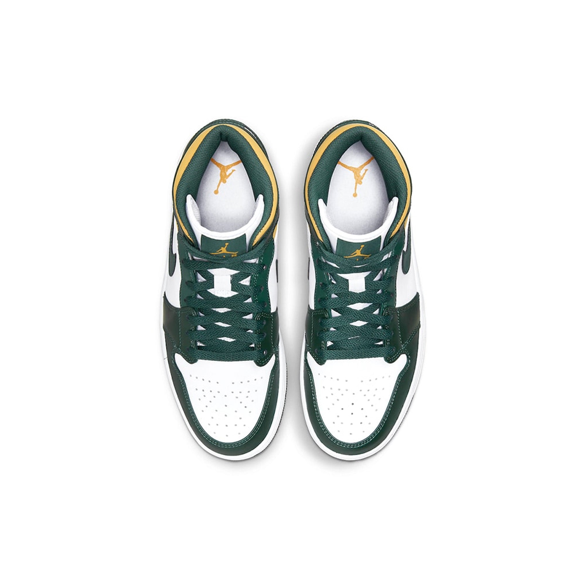 Air Jordan 1 Mid 'Green & Gold' Men's Basketball Shoes - Retro Sneakers for Streetwear & Casual Outfits | Perfect for Basketball, Gym & Everyday Fashion