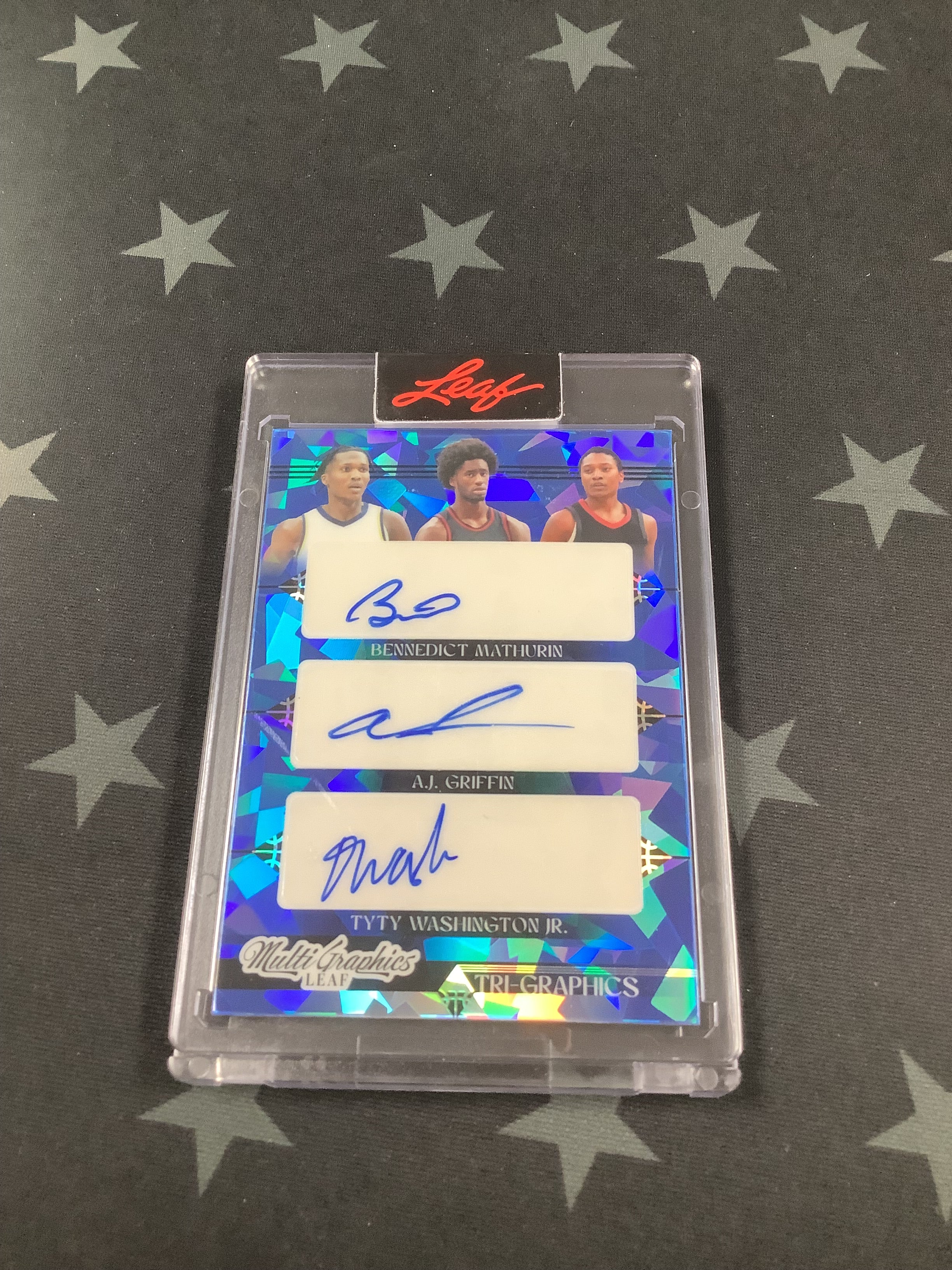 2023 Leaf Multigraphics Triple Auto Mathurin/Griffin/Washington Jr #TG 12/35 Basketball Trading Card - Collectible Memorabilia for NBA Fans & Card Enthusiasts - Perfect for Display, Investment, or Gifting