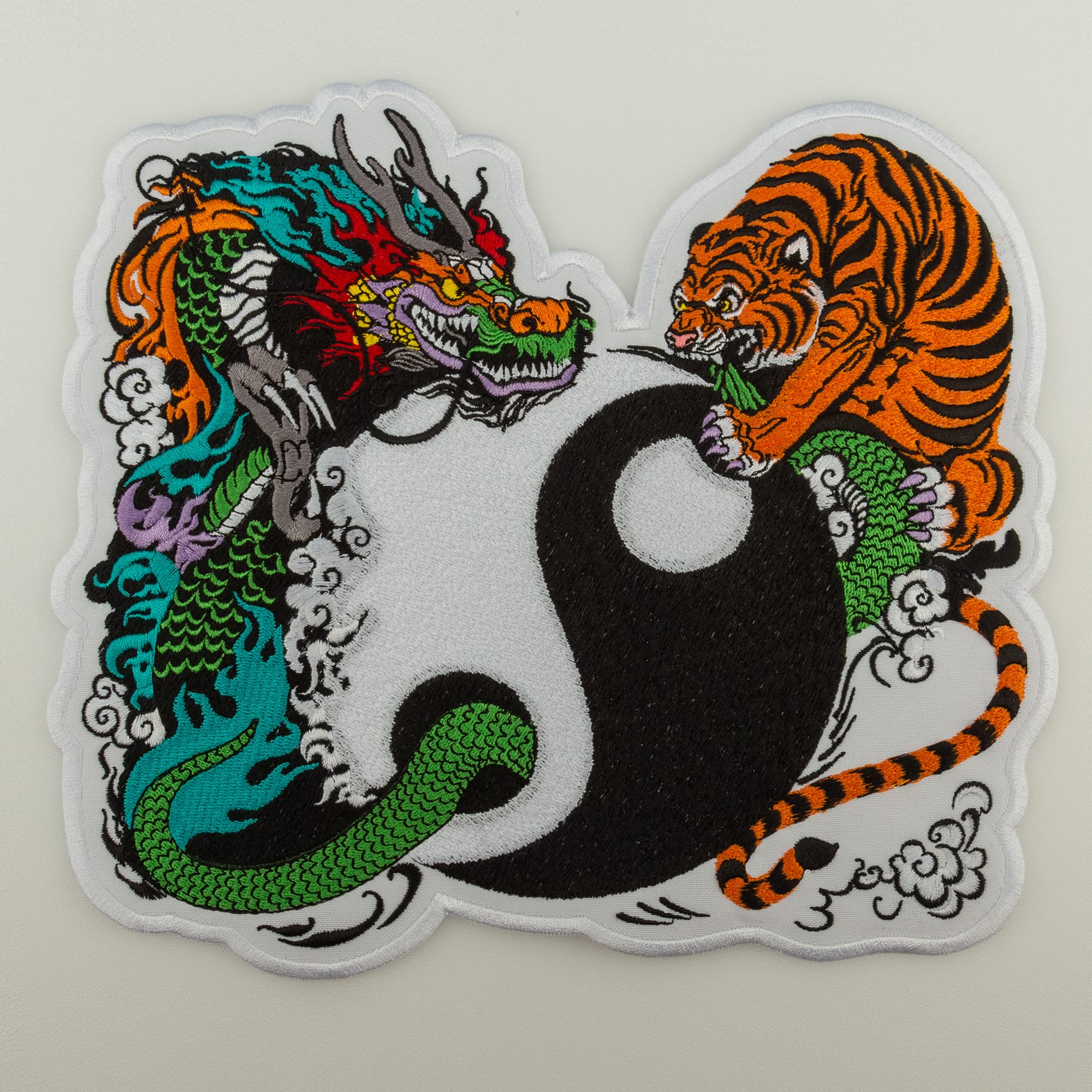 Yin Yang Dragon Tiger Embroidered Iron On Patch 8