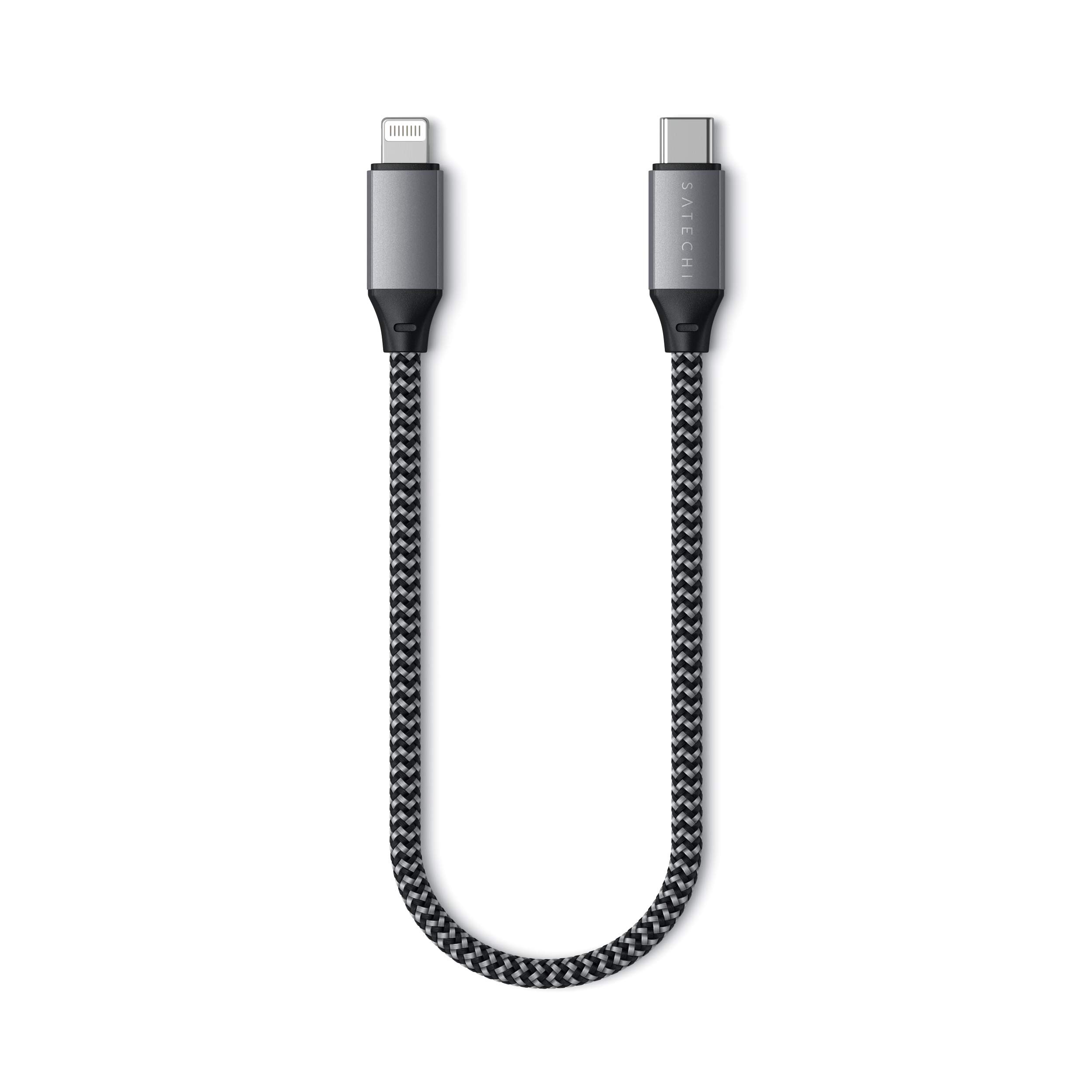 Satechi MFi Certified USB C to Lightning Cable - Fast Charging Cable for iPhone 16 Pro Max/16 Pro/16/16 Plus, iPhone 15 Series, AirPods Pro & AirPods (10in/25cm) - Perfect for Travel, Home & Office Charging