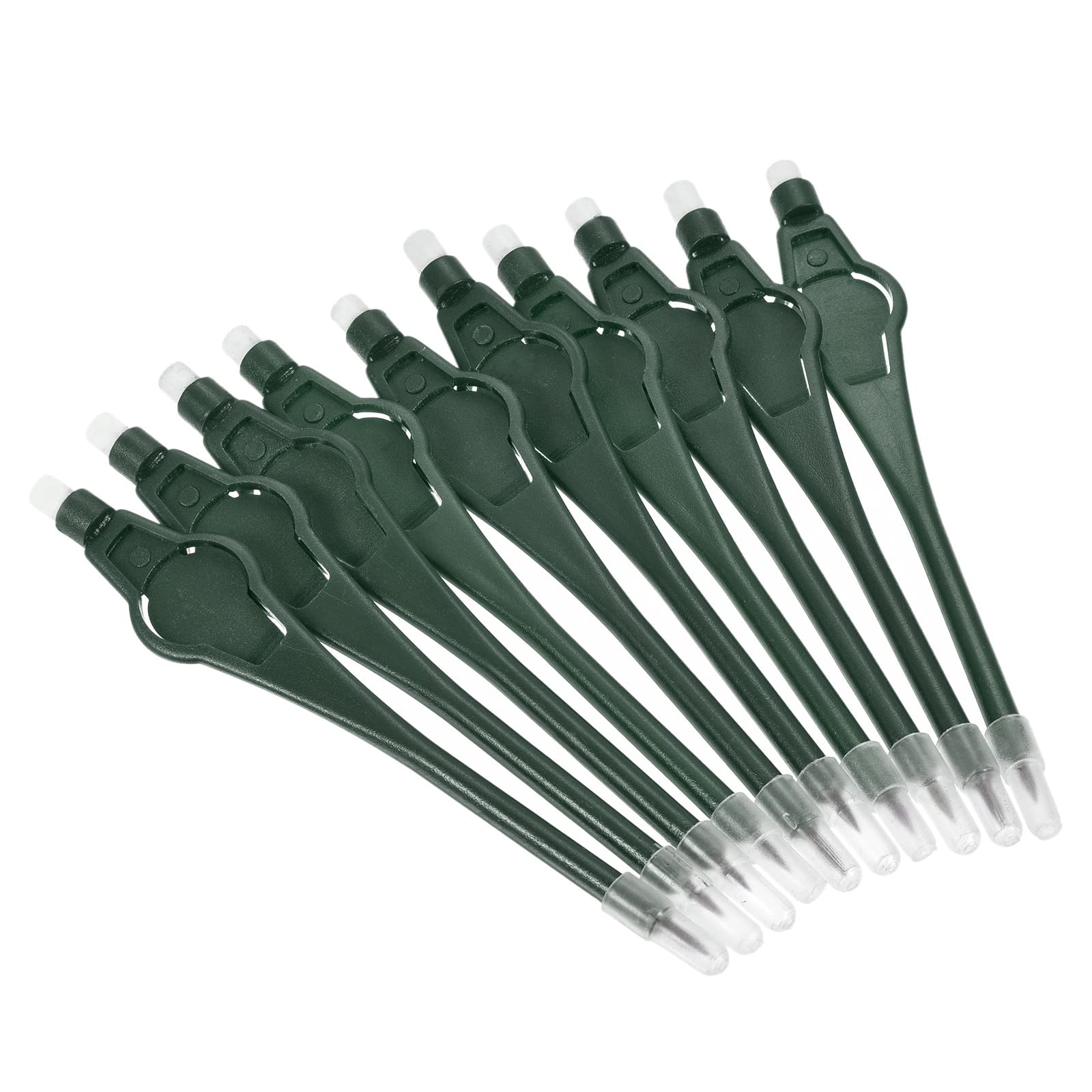 PATIKIL 10-Pack Golf Scoring Pencils with Eraser - 2H Dark Green Round Clip Plastic Marker Pens for Golf, Sports Games & Meetings - Perfect for Scorekeeping, Tournaments & Office Use