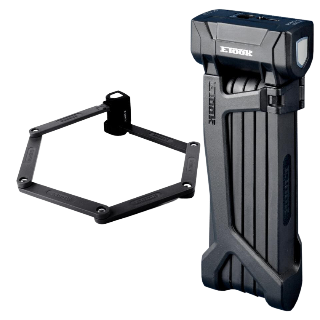 ETook Folding Bike Lock - Heavy Duty Security Bicycle Lock with 4 Digit Combination - Portable & Compact for Cycling, Commuting, and Outdoor Activities