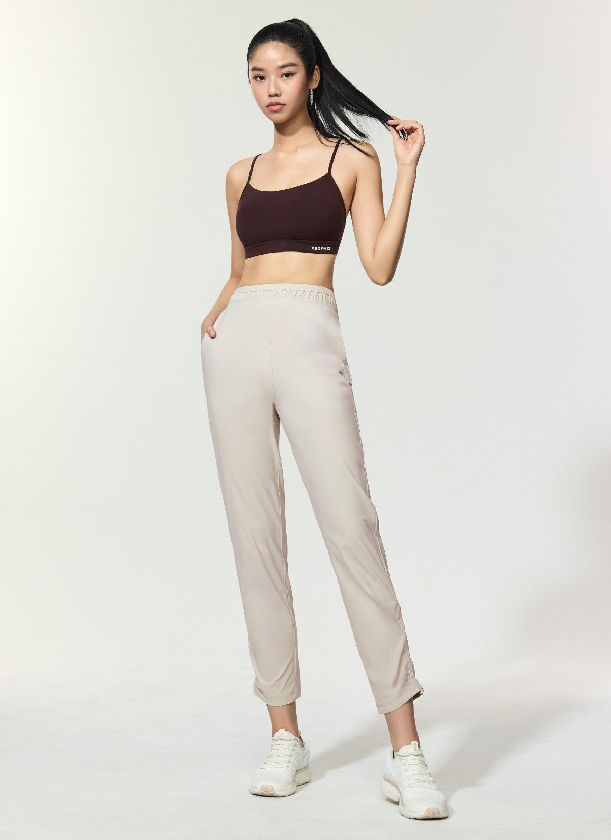 Cooling Tricot Shirring Jogger Pants for Women - Breathable Stretchy Lounge Pants for Yoga, Running & Summer Comfort