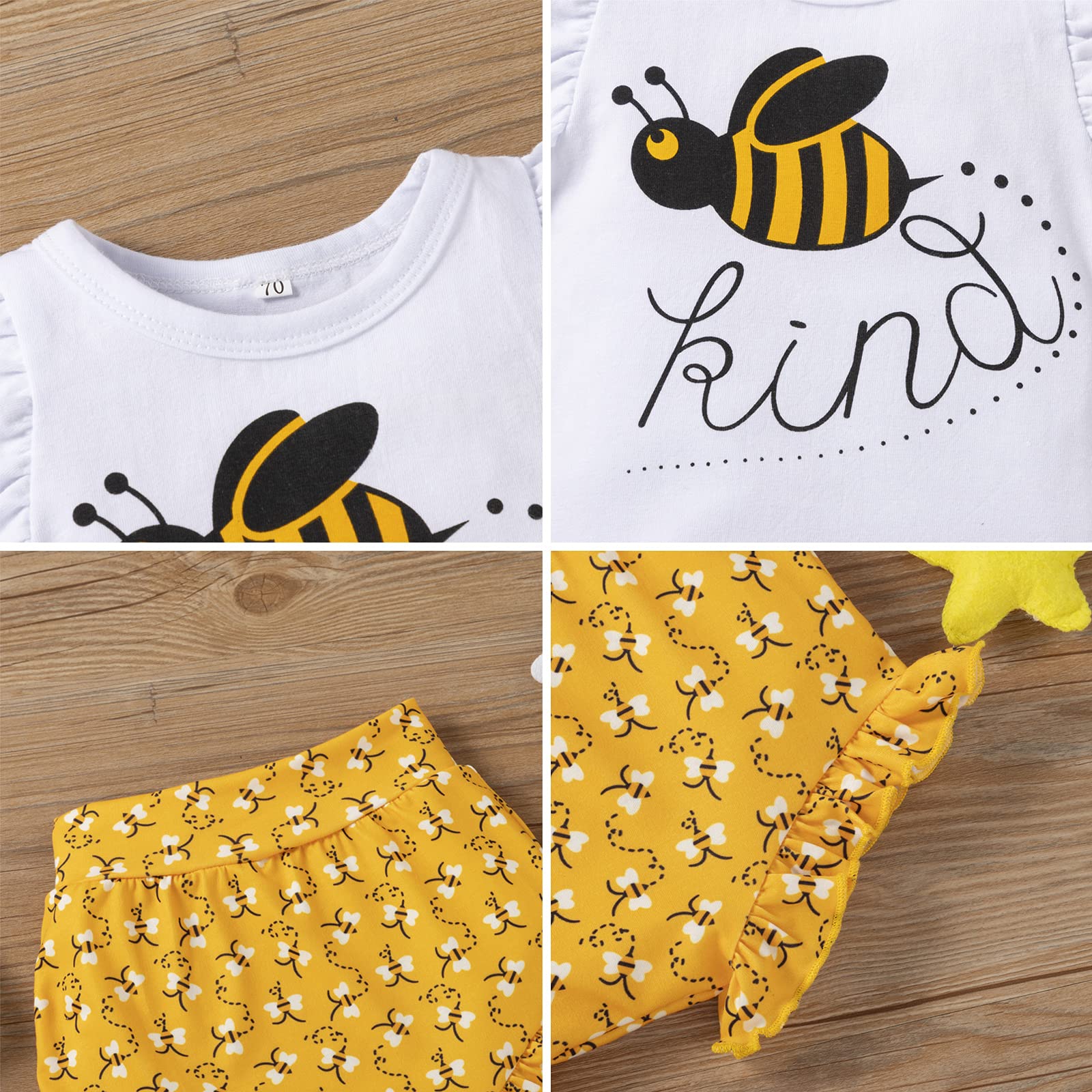 Adorable Baby Girls Summer Outfits - Ruffle Sleeve Fruit Floral Romper with Matching Shorts & Headband 3-Piece Set | Perfect for Beach, Birthday Parties & Family Photos