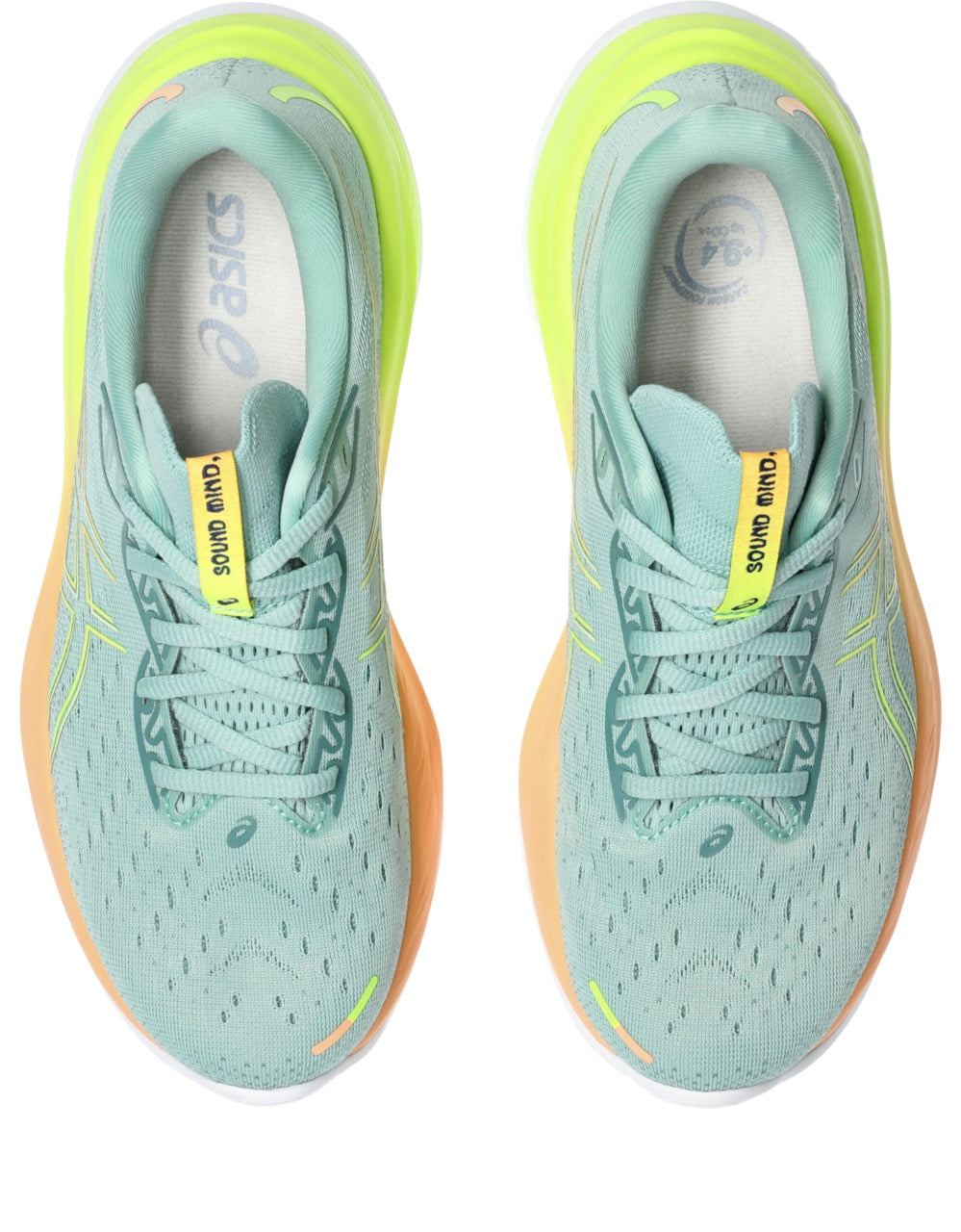 ASICS Women's Cumulus 26 Running Shoes - Lightweight Cushioning in Celadon/Safety Yellow | Perfect for Road Running, Jogging & Gym Workouts