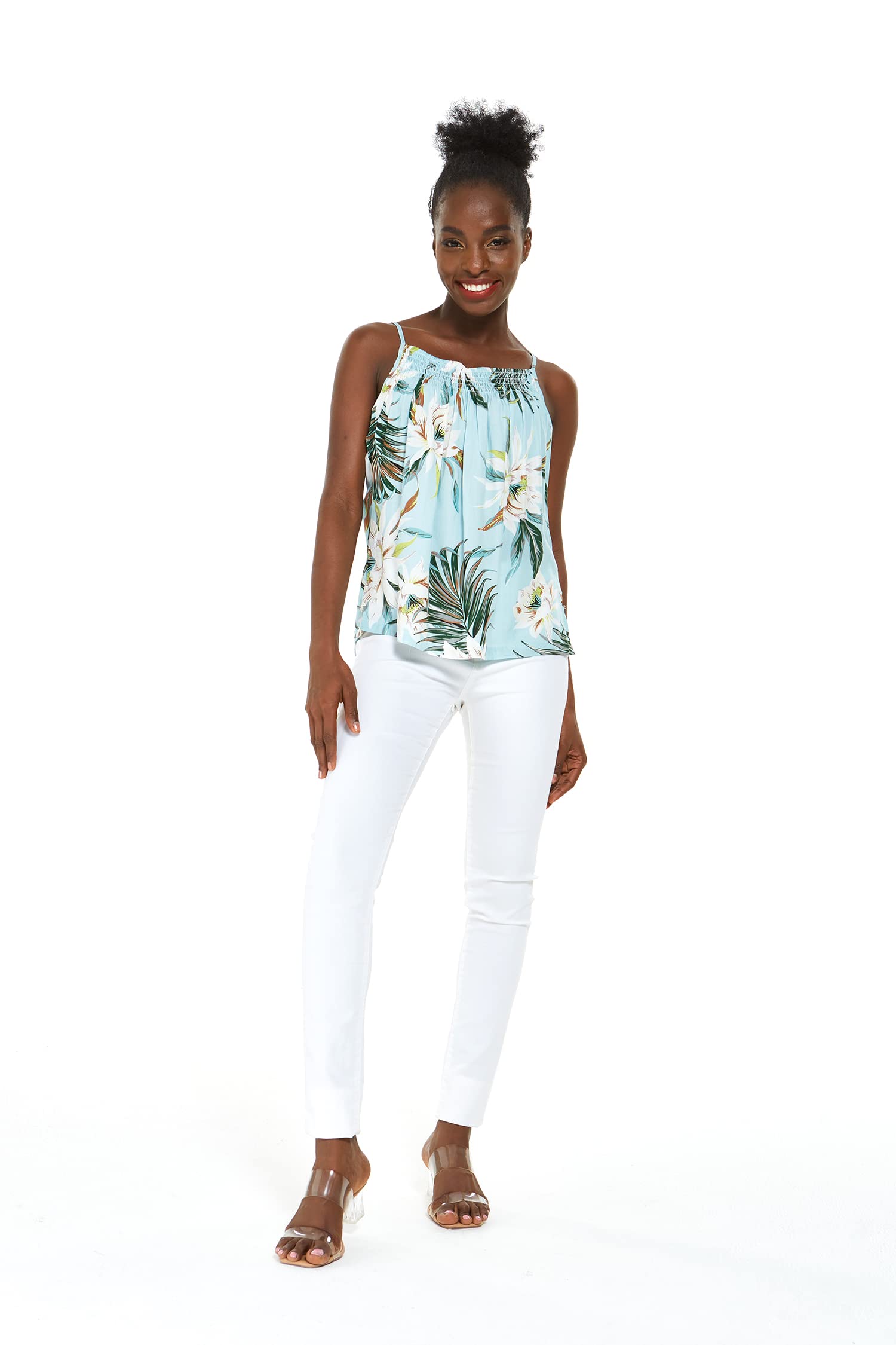 Hawaii Hangover Women's Spaghetti Strap Tank Top - Floral Print Summer Beachwear for Vacation, Pool Party & Tropical Getaway
