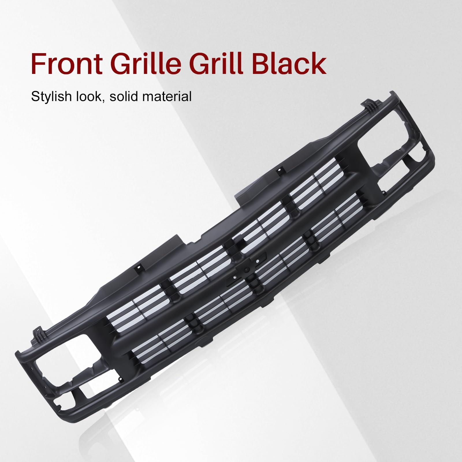 Black Front Grille with Sealed Beam Headlight for 1994-2000 Chevy C/K 1500 2500 3500 Blazer Tahoe - GM1200358 15709236 - Perfect for Off-Roading & Truck Customization