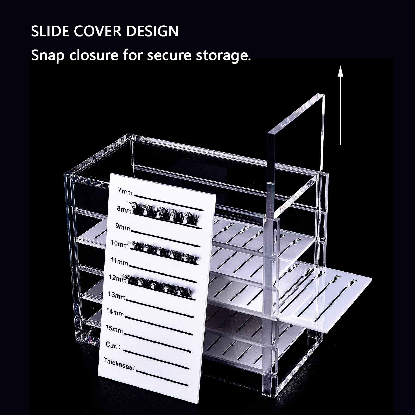 5-Layer Transparent Lash Extension Organizer & Storage Box - Small Lash Trays for Eyelash Extensions - Perfect for Salon Professionals & DIY Lash Artists at Home
