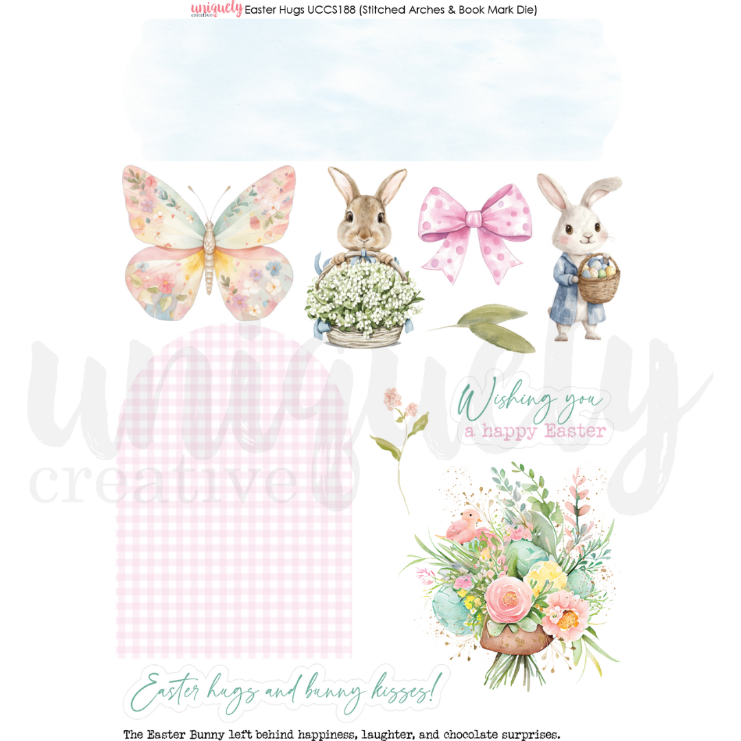 Easter Hugs Cut-A-Part Sheet for DIY Scrapbooking, Card Making & Party Decorations - Perfect for Easter Crafts and Holiday Greetings