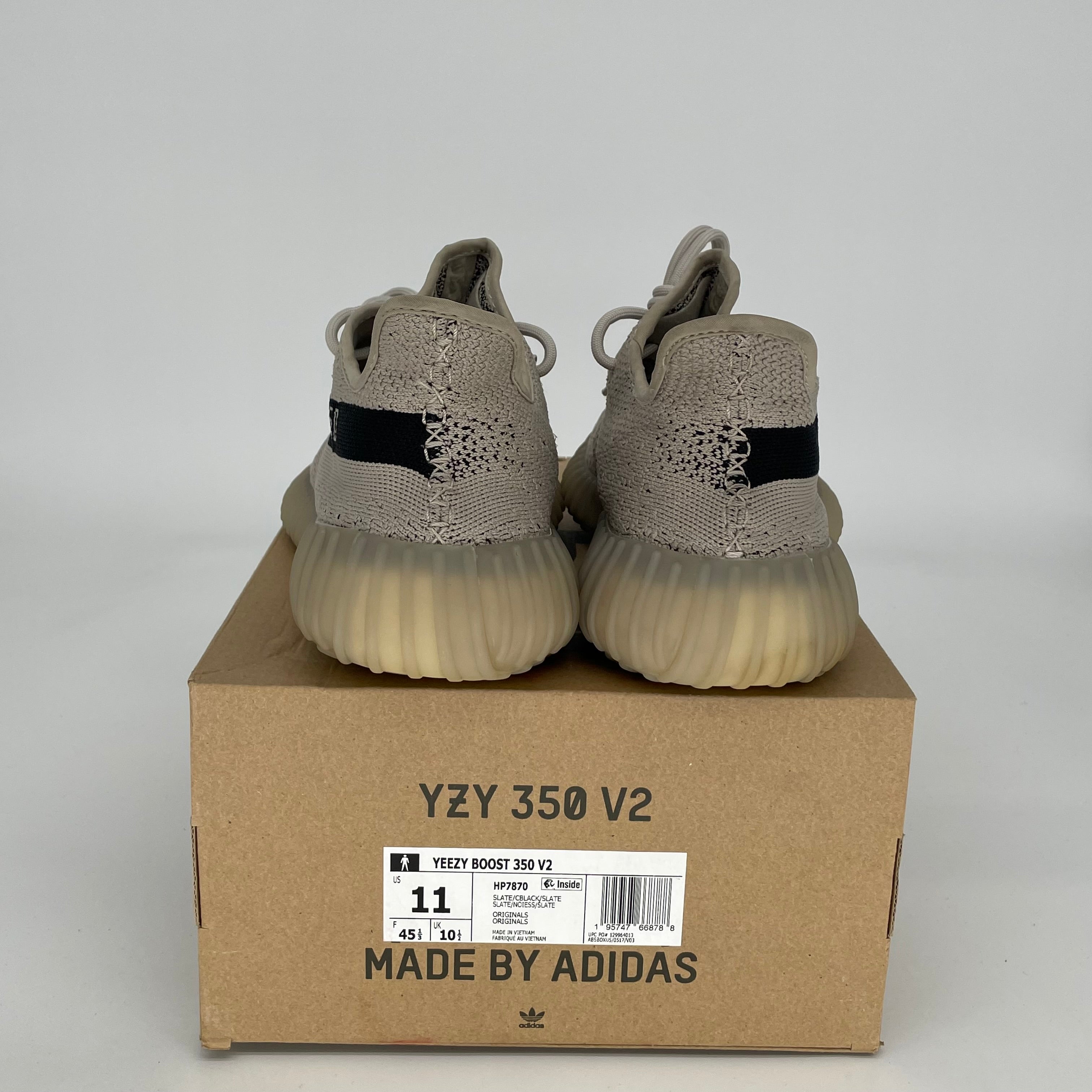 Adidas Yeezy 350 V2 Slate Sneakers - Men's Size 11 (HP7870) | Boost Comfort for Running, Gym & Casual Wear