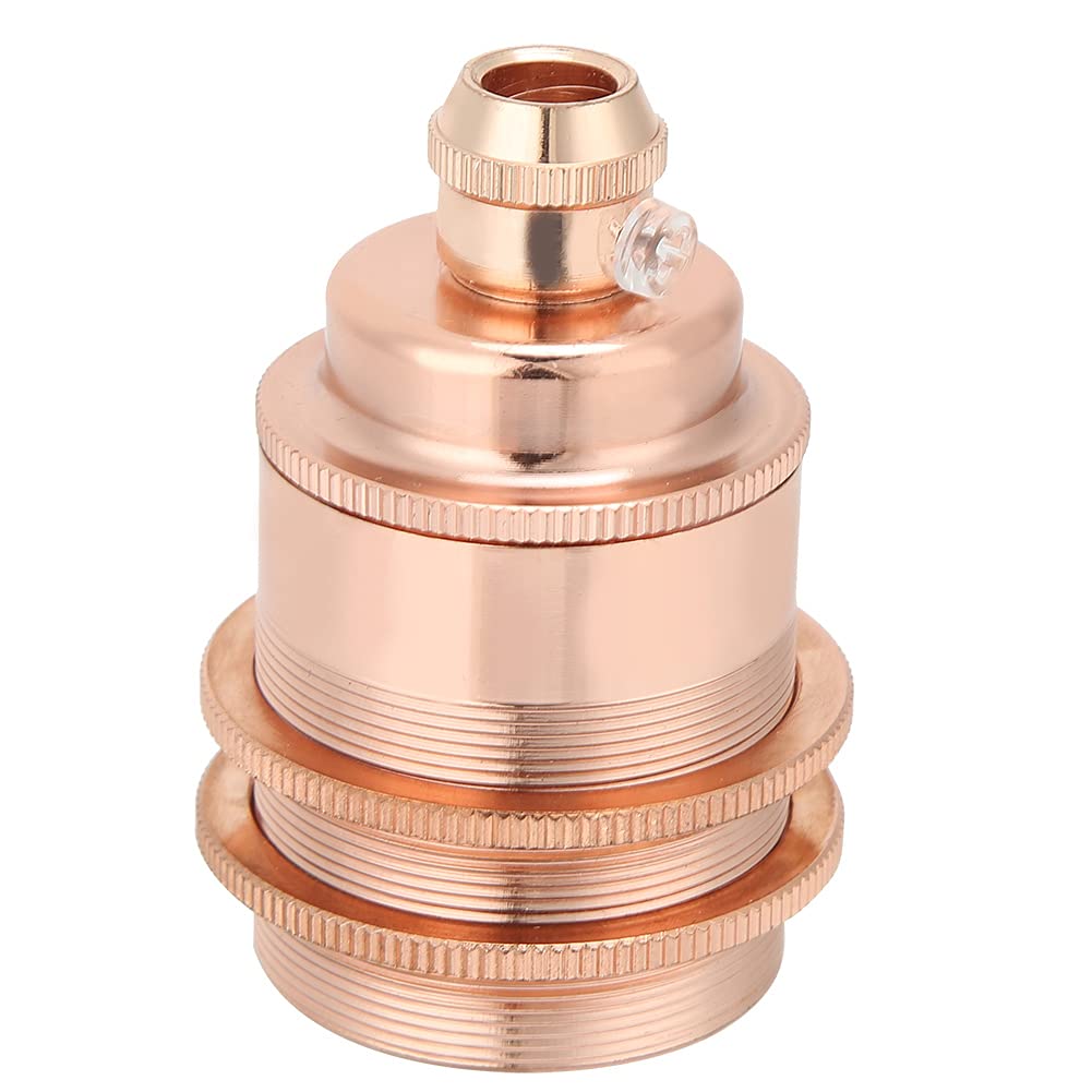 Vintage Style Rose Gold E27 Lamp Socket - Copper Base Lamp Holder for Table & Floor Lamps - Perfect for Home Office Lighting & Decoration - Durable Lighting Fixture Replacement Part