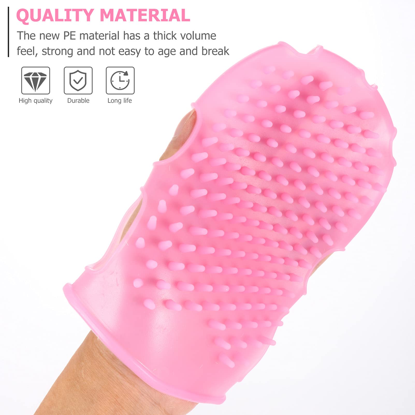 EXCLUZO 2-Pack Silicone Body Scrubber Gloves - Dual Exfoliating & Washing Brush for Shower, Bath & Spa - Soft Reusable Bathing Glove Pads for Smooth Skin Care & Dead Skin Removal - Perfect for Home & Travel Use