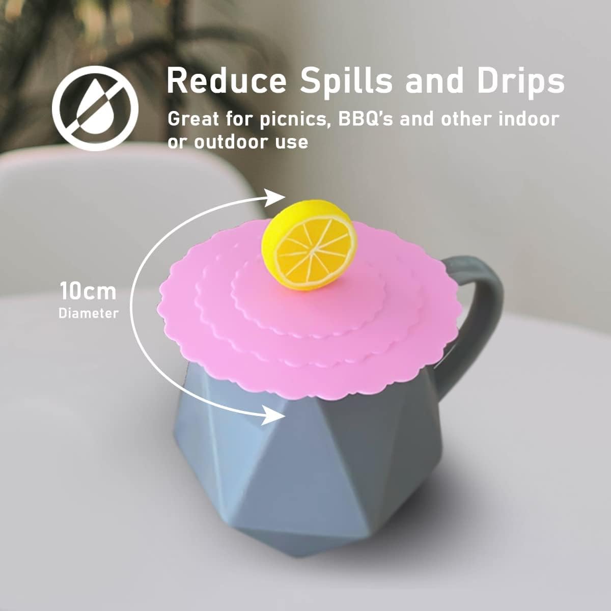 8 Pack Silicone Cup Lids - Colorful Reusable Dust-Proof Silicone Mug Covers for Coffee, Tea & Travel Mugs - Perfect for Home, Office & Camping Use