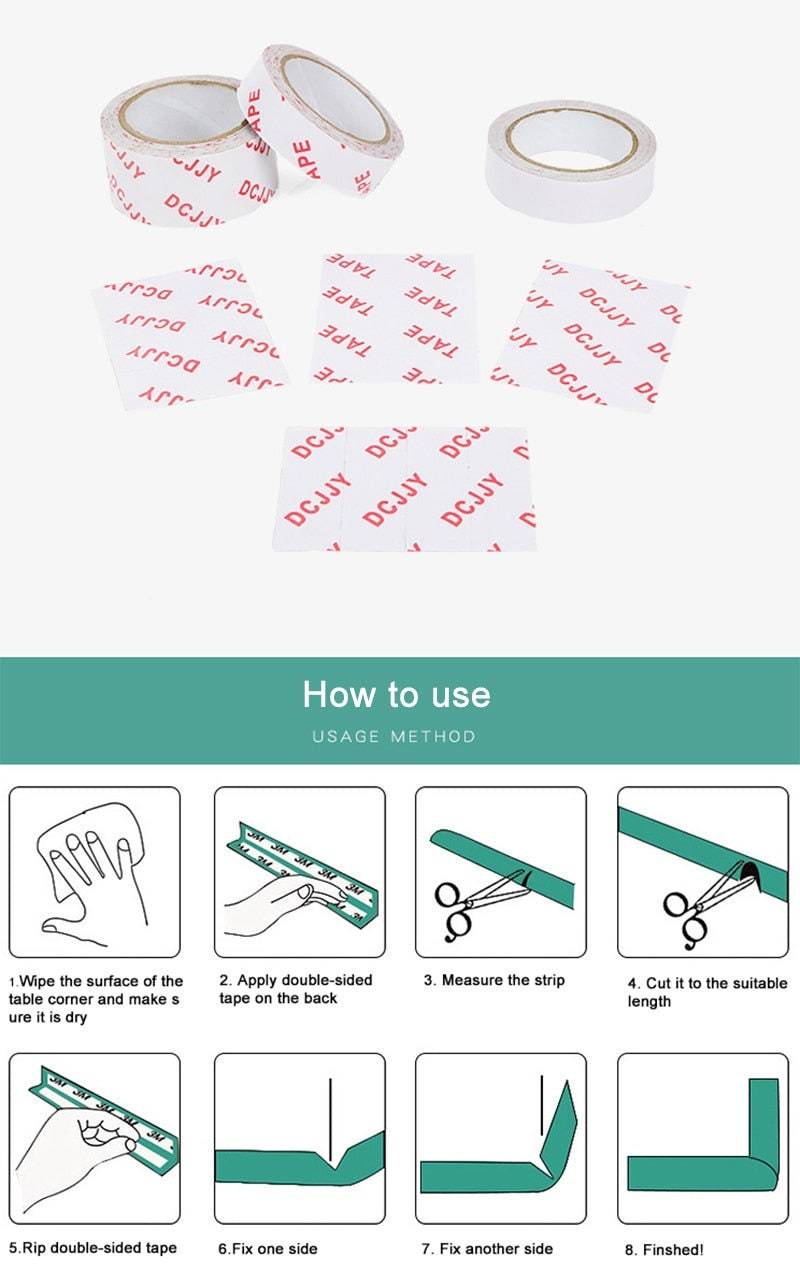 Baby Safety Corner Protector - Soft Bumpers for Furniture Edges & Tables | Childproofing Home Essentials for Toddlers & Infants | Prevent Injuries in Nursery, Living Room & Play Areas