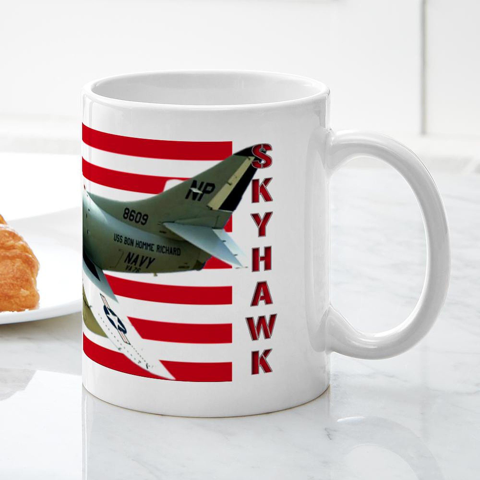 A 4 Skyhawk 11 oz (325 ml) Ceramic Coffee Mug - Perfect for Aviation Enthusiasts, Military Gifts & Office Use