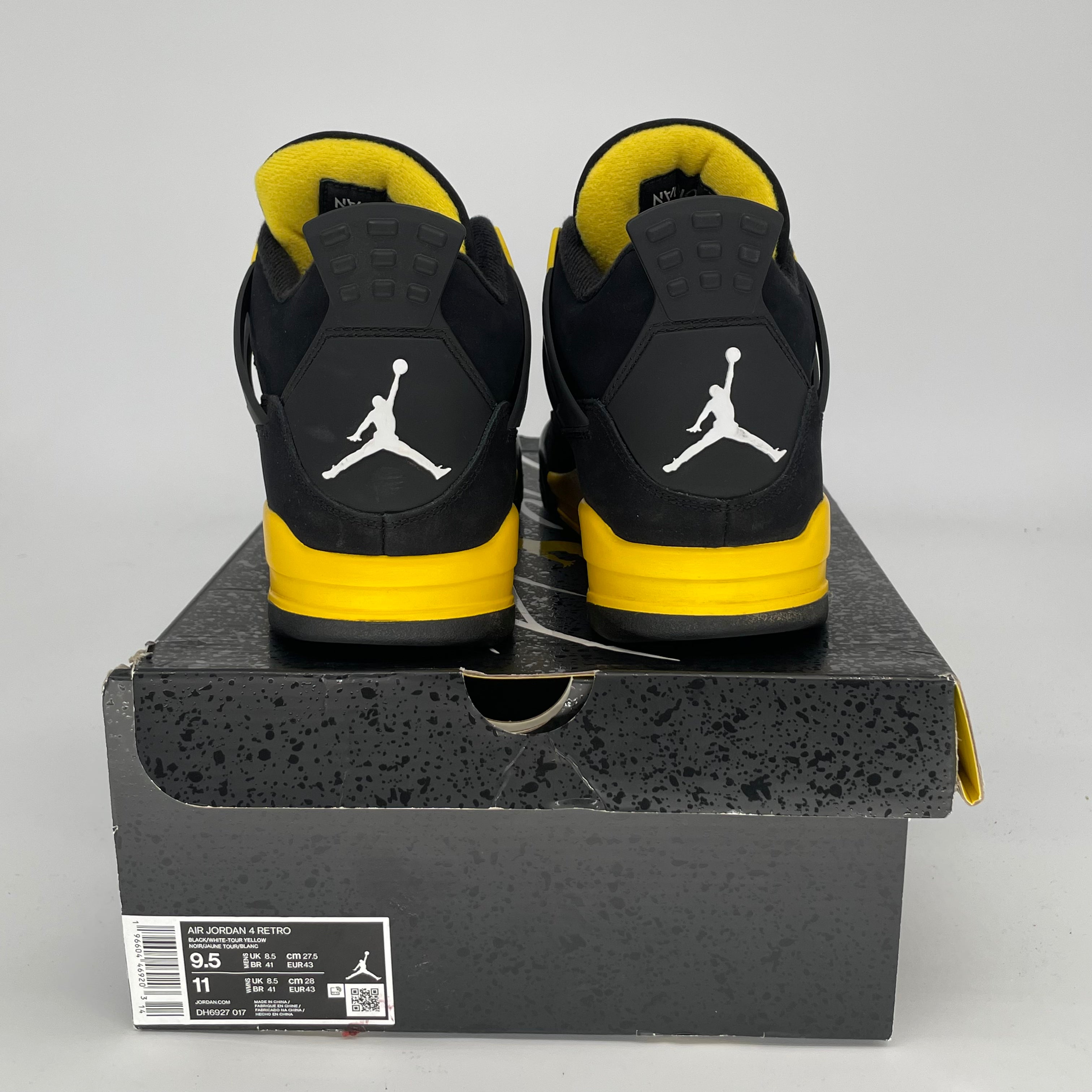 AIR JORDAN 4 THUNDER Retro Sneakers - Men's Size 9.5/Women's Size 11 - Style Code DH6927-017 - Perfect for Basketball, Streetwear & Sneaker Collectors