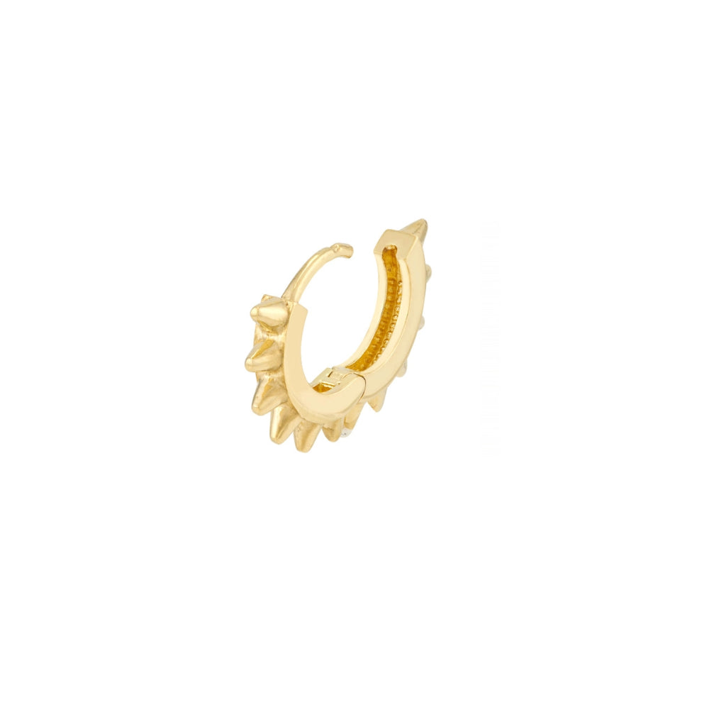 14K Gold Spike Hoop Earrings for Women - Chunky Punk Style Hoop Earrings - Dainty Gold Hoops for Everyday Wear - Perfect for Parties, Date Night & Gifts