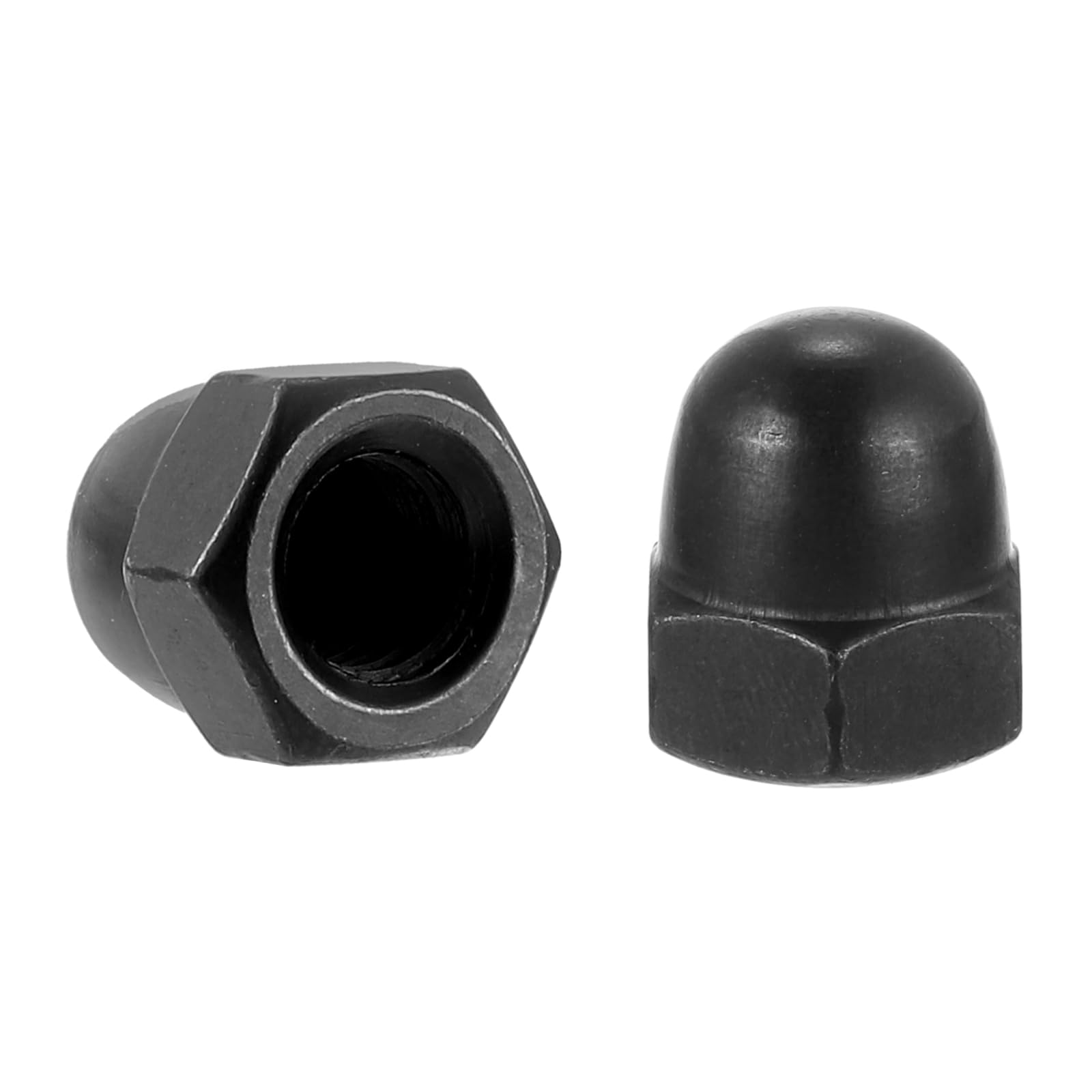 50Pcs M8x1.25 Carbon Steel Acorn Cap Nuts - Black Zinc Plated Dome Head Bolt Covers for Automotive, Furniture & DIY Projects - Durable Hardware Fasteners