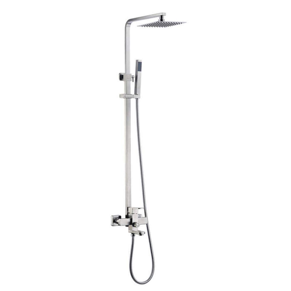 KaO0YaN 304 Stainless Steel 3-Speed Square Shower Faucet Set - Multi-Function Bathroom Showerhead with Adjustable Spray Modes for Modern Home & Spa Experience