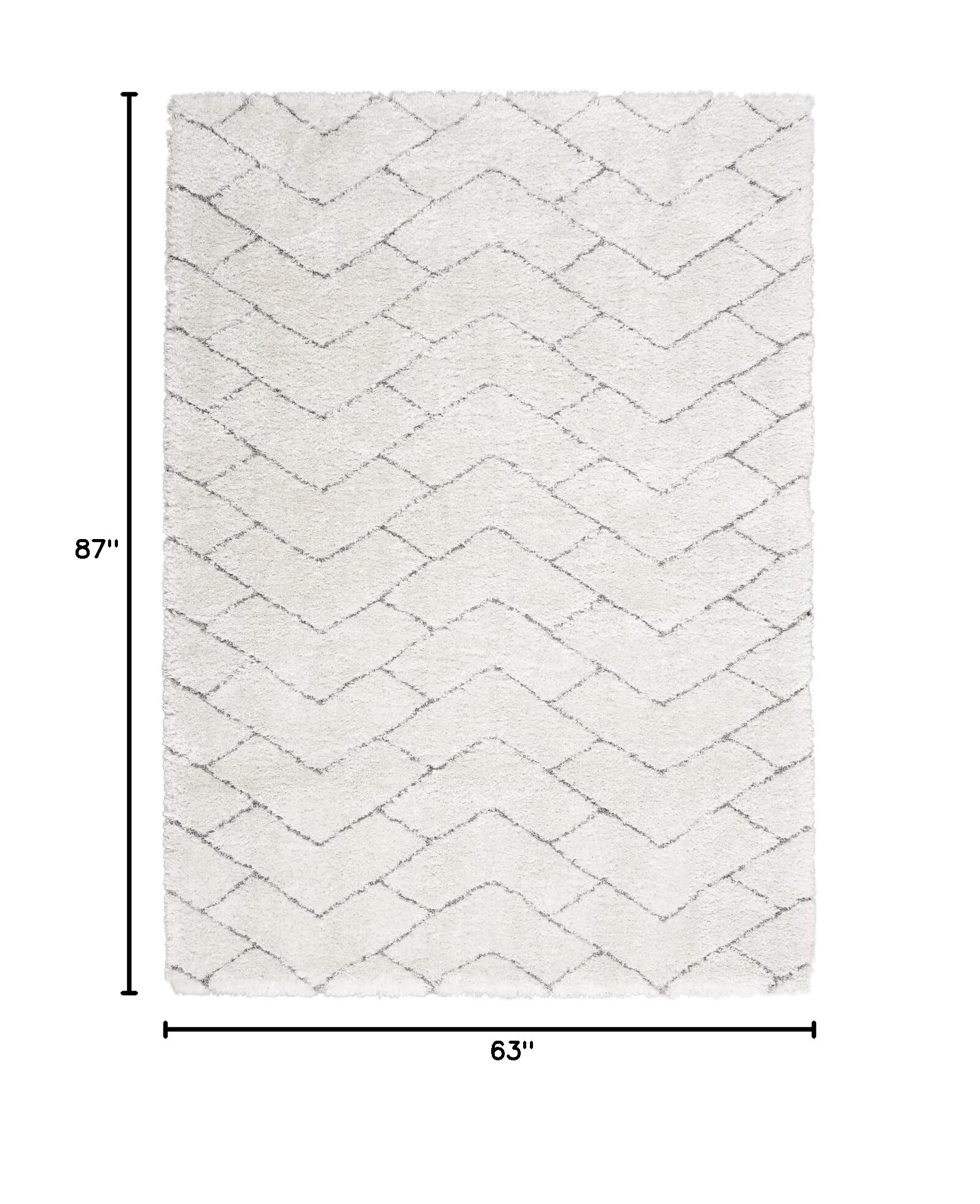 Nourison Luxurious Shag Abstract Ivory/Grey 5'3