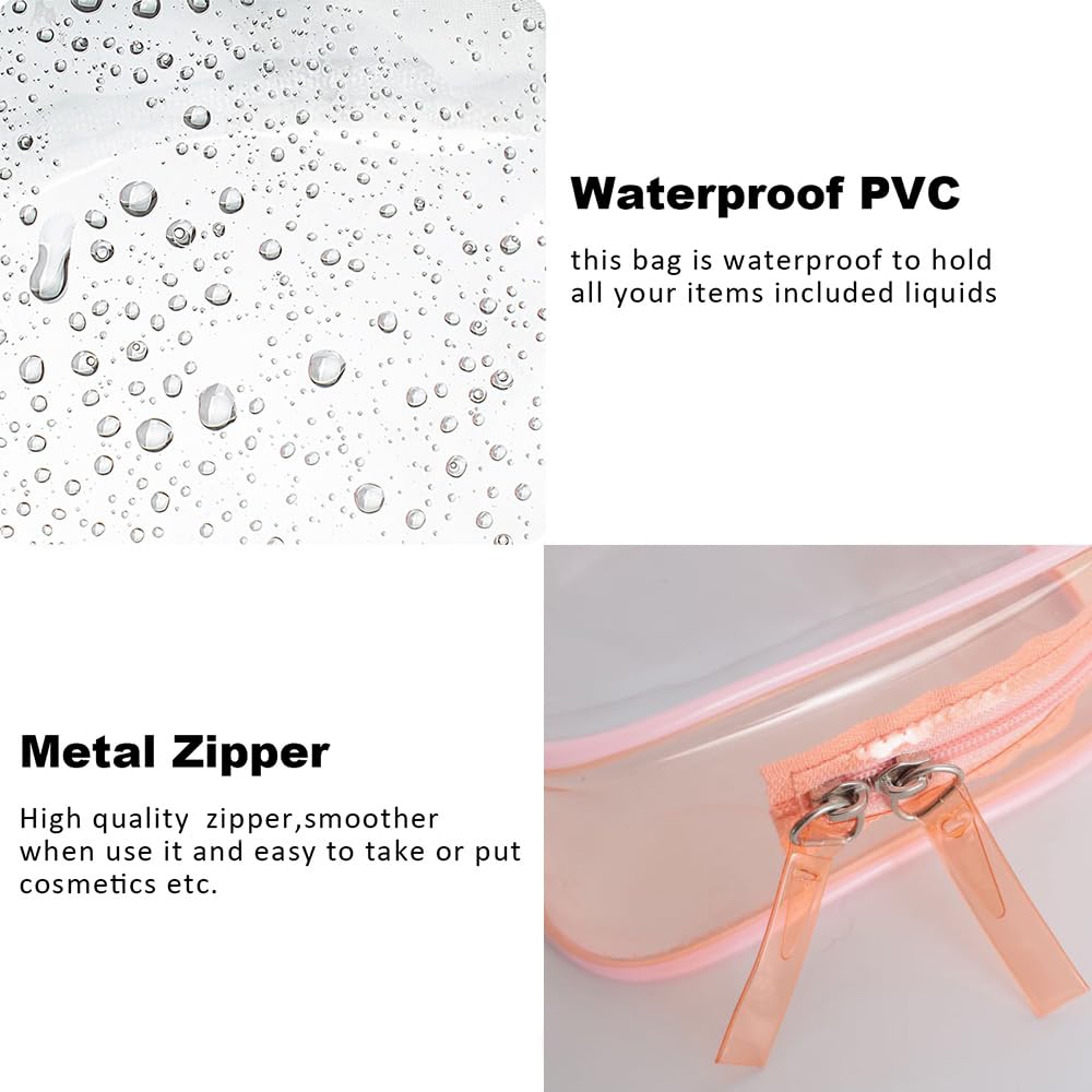 2 Pack Clear Makeup Bags - TSA Approved Travel Toiletry Organizer, Waterproof Cosmetic Bag for Carry-On, Beach & Gym Essentials | Perfect for Airports, Vacations & Daily Use
