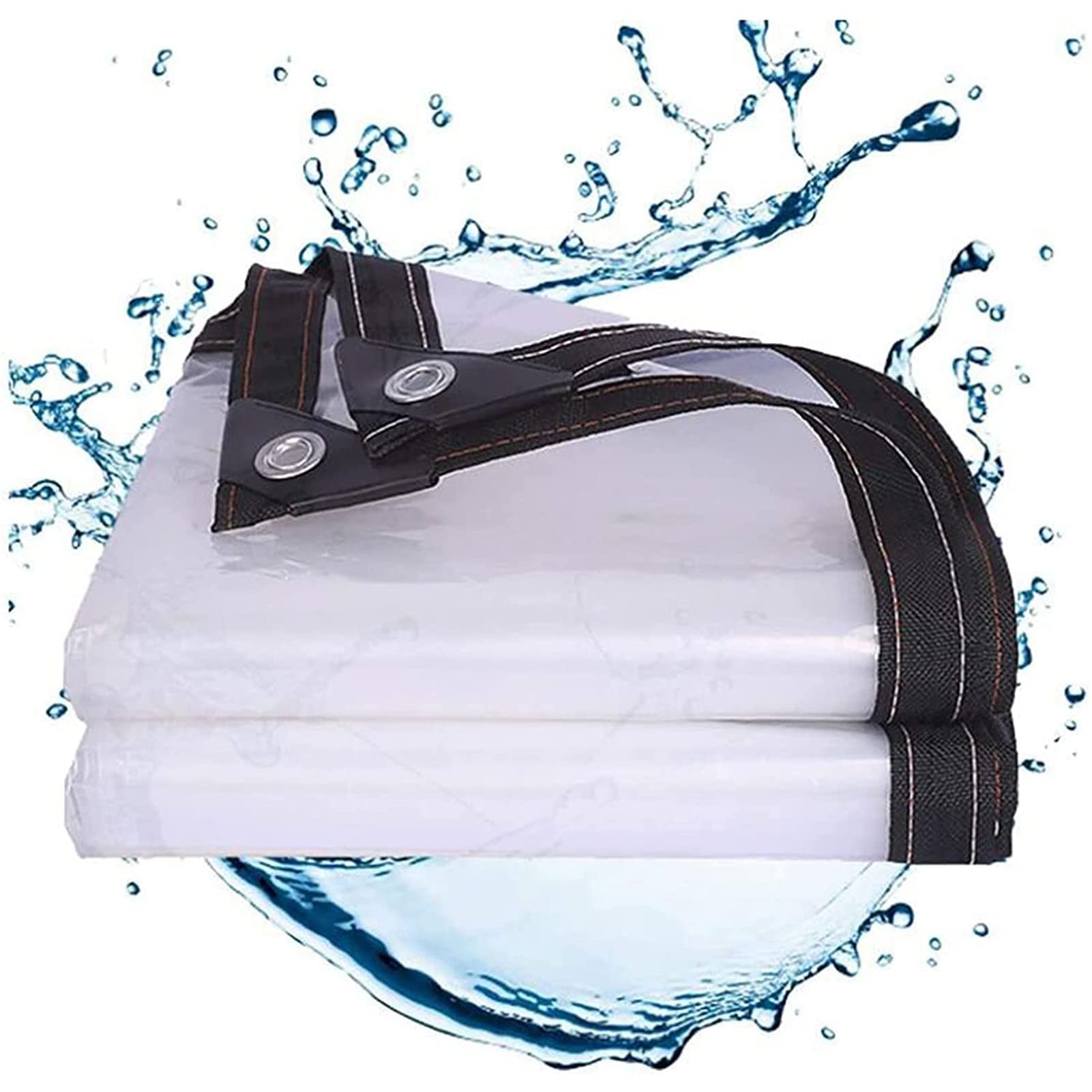 Heavy Duty Clear Waterproof Tarpaulin 3x3ft - Transparent Tarp Cover with Reinforced Grommets for Outdoor Use, Patio Furniture Protection, Car Covers & Camping Gear Shelter
