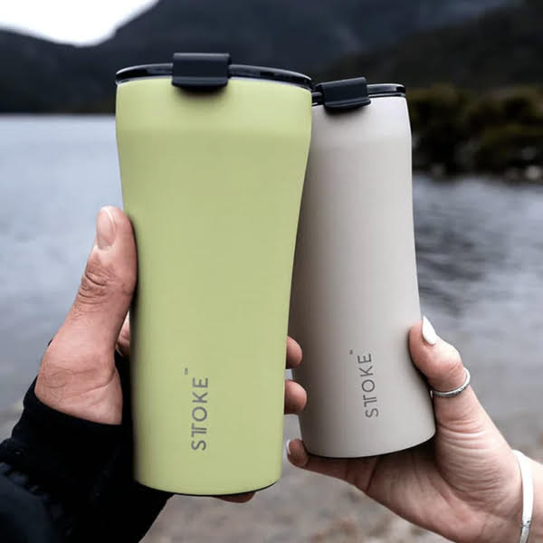 STTOKE Insulated Ceramic Travel Mug - Reusable Coffee Cup for Hot & Cold Drinks - Perfect for Commuting, Office, Camping & Outdoor Adventures