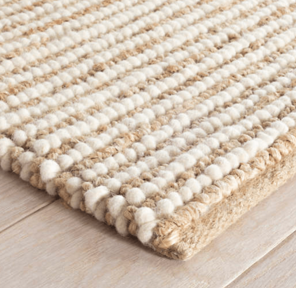 Twiggy Natural Woven Jute & Wool Rug - Eco-Friendly Handmade Area Carpet for Living Room, Bedroom & Nursery Decor