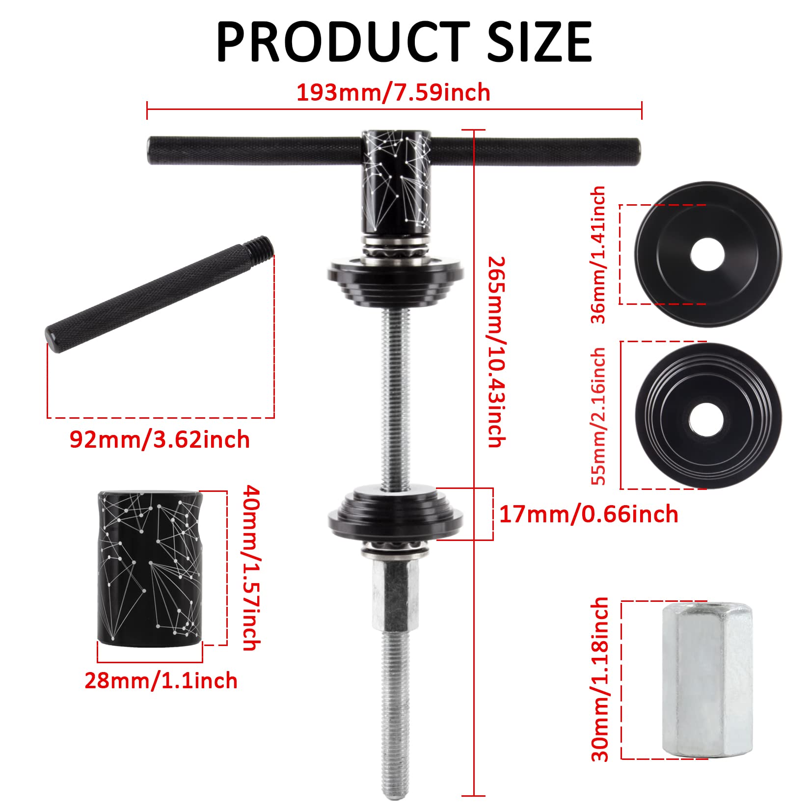 Premium Bike Bearing Press Tool Kit - Headset & Bottom Bracket BB Cup Installer - Professional Cycling Repair Tool for Bicycle Maintenance - Perfect for Home Mechanics and Bike Shops