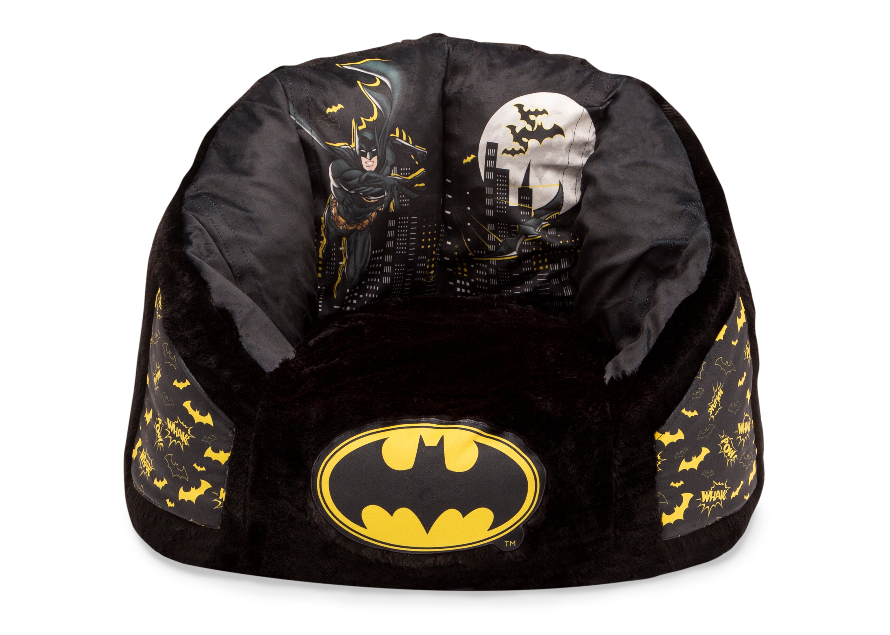 Batman Cozee Fluffy Chair for Kids - Soft Plush Lounge Chair for Children Up to 10 Years Old - Perfect for Bedroom, Playroom & Reading Nook