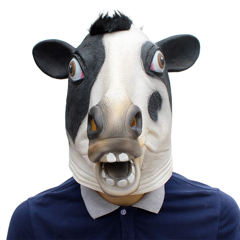 Latex Cow Head Mask - Halloween Animal Costume, Cosplay Party Favor, Carnival & Costume Party Accessory - Perfect for Halloween Parties, Cosplay Events, and Themed Celebrations