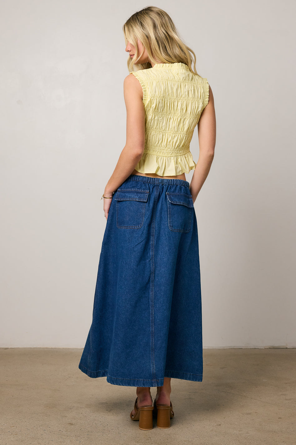 Arlo Denim Maxi Skirt for Women - High Waisted Long Denim Skirt with Side Slits | Perfect for Casual Outings, Beach Wear & Boho Fashion