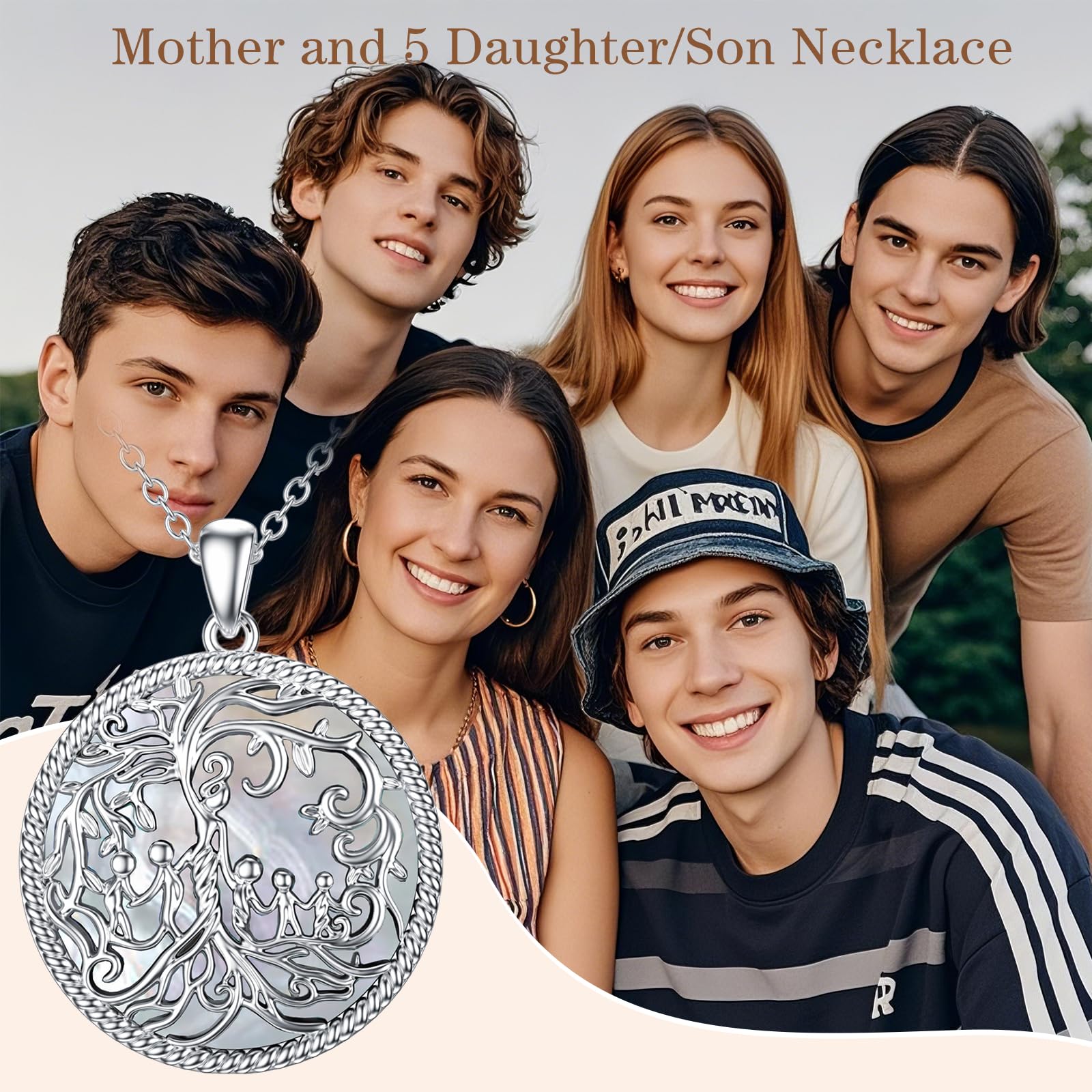 TOUPOP Mother's Day Gifts - 925 Sterling Silver Family Tree of Life Necklace for Mom, Daughter, Son, Wife & Grandma | Elegant Birthday & Anniversary Jewelry for Women | Perfect for Family Reunions, Special Occasions & Everyday Wear