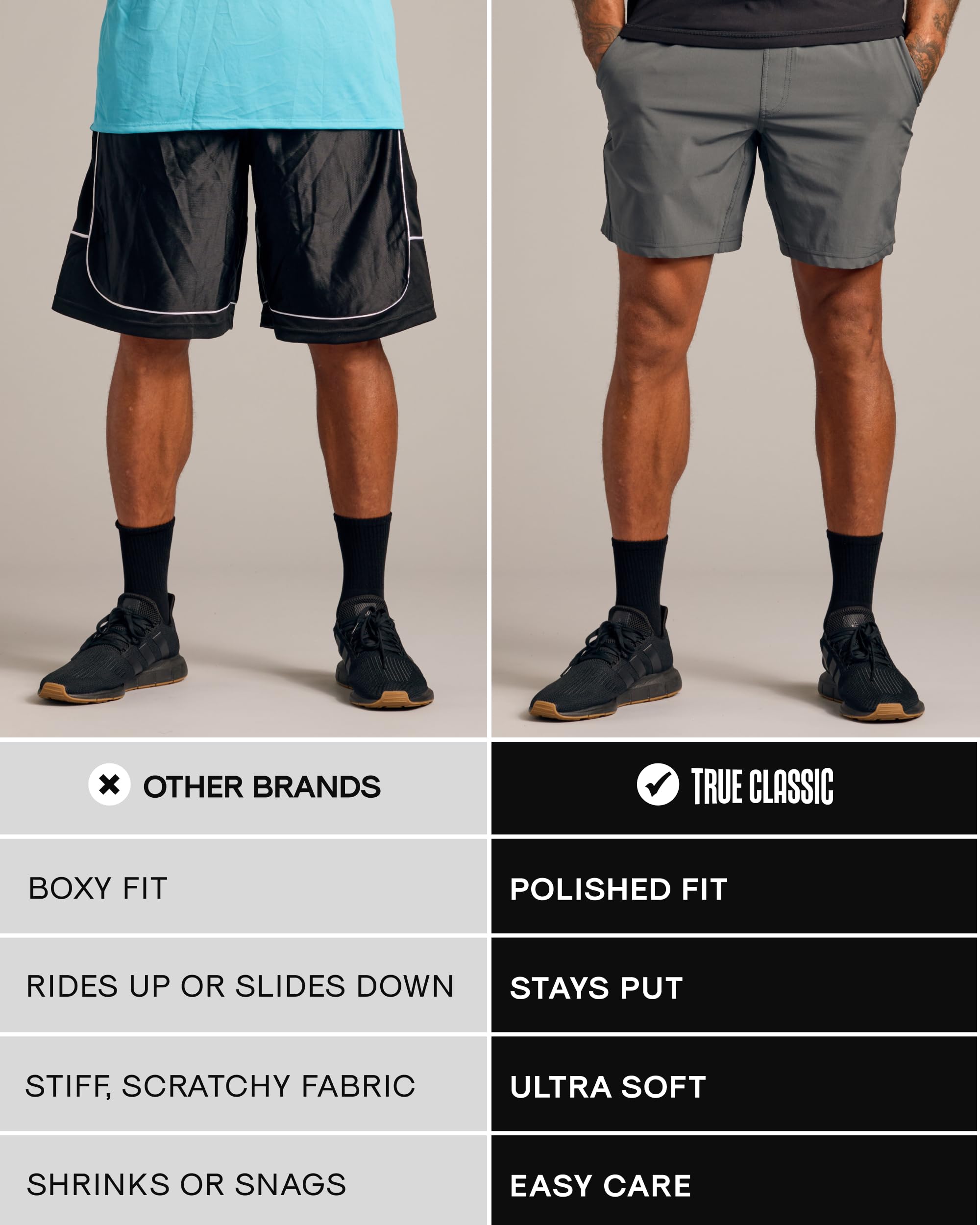 True Classic Men's Gym Shorts with Liner - Quick-Dry Fleece Athletic Workout Shorts with Pockets - Perfect for Running, Training & Casual Wear