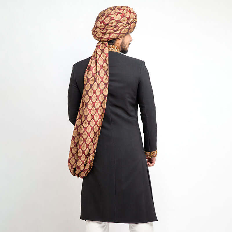 Elegant Black Jewel Embroidered Sherwani for Men | Premium Fitted Indian Wedding Attire | Perfect for Grooms, Festivals & Special Occasions
