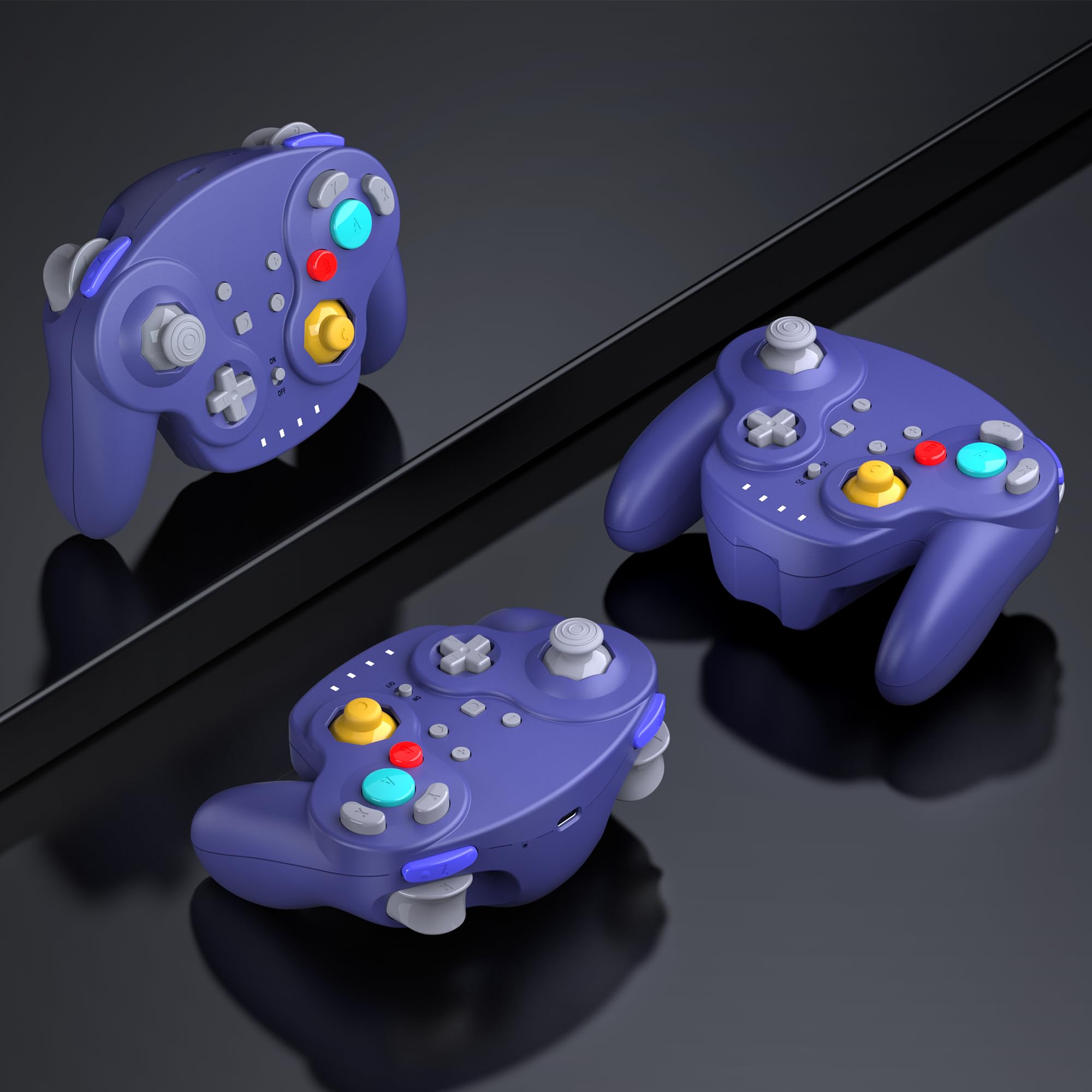 2 Pack 2.4GHz Wireless GameCube Controller for Nintendo Switch & PC - Rechargeable, Plug & Play with Vibration - Compatible with Windows, Mac, iOS, Raspberry Pi & Steam - Perfect for Super Smash Bros, Mario Kart & Retro Gaming