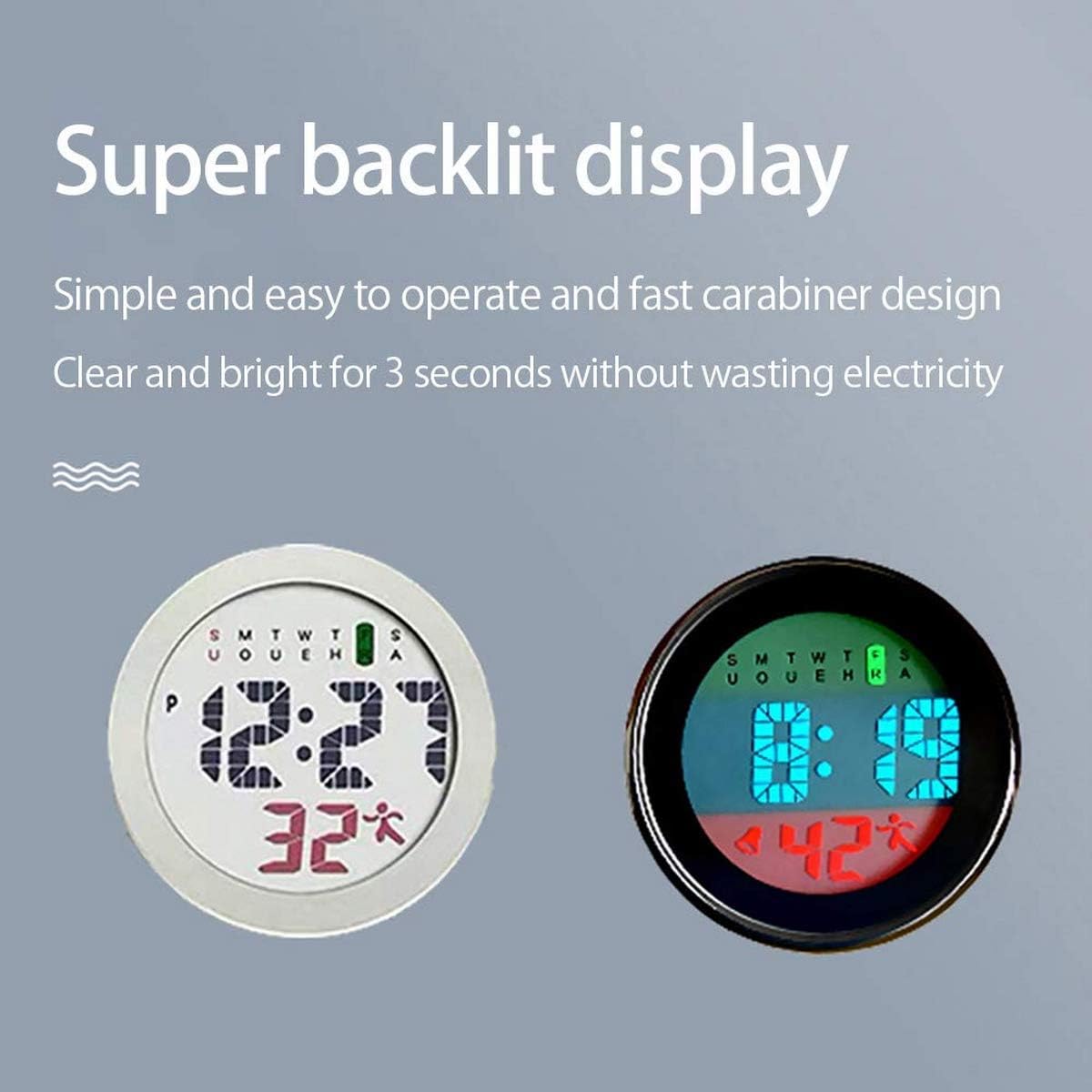 Multifunctional Luminous Carabiner Watch with Compass - Mini Quartz Clip-On Watch for Outdoor Climbing, Hiking & Camping - Perfect for Adventurers and Survival Gear Enthusiasts