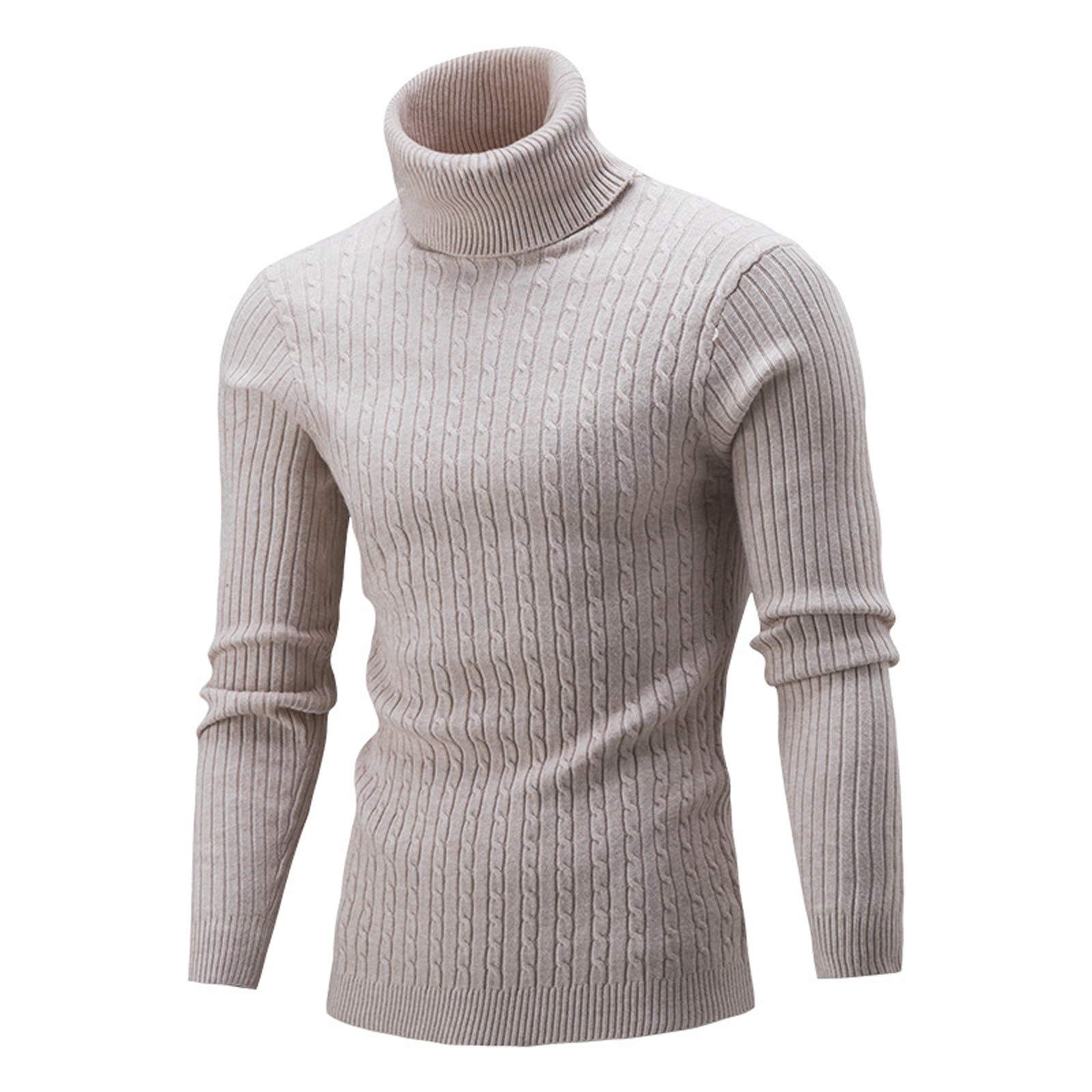 Men's Winter Long Sleeve Pullover Sweater - Solid Color Casual Knit Top for Autumn & Cold Weather - Perfect for Office, Outdoor Activities and Daily Wear