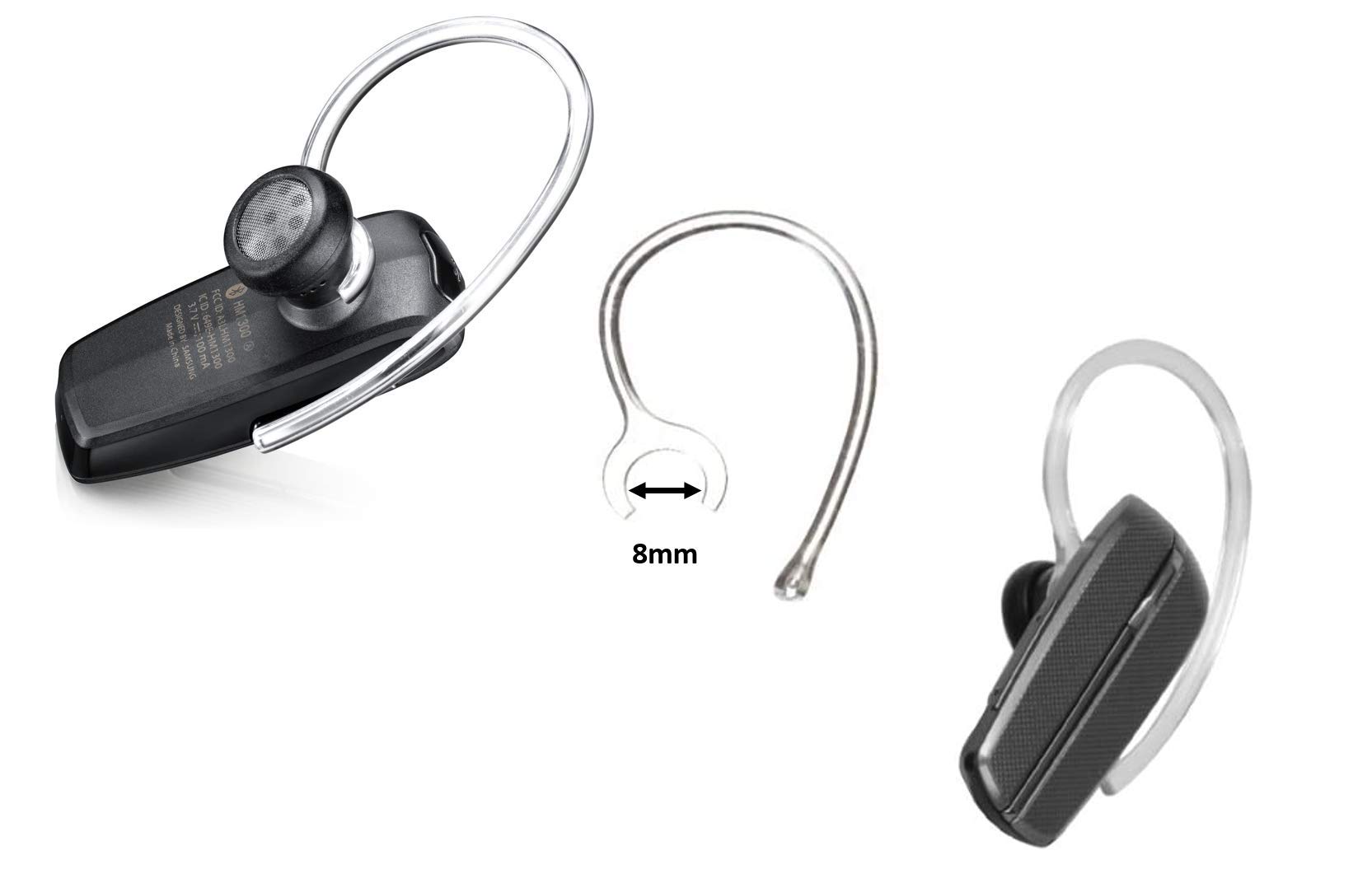 12 Pack Clear Ear Hooks for Samsung HM6000 HM1900 HM3000 HM1600 Headsets - Secure & Comfortable Fit for Workouts, Running, and Daily Use