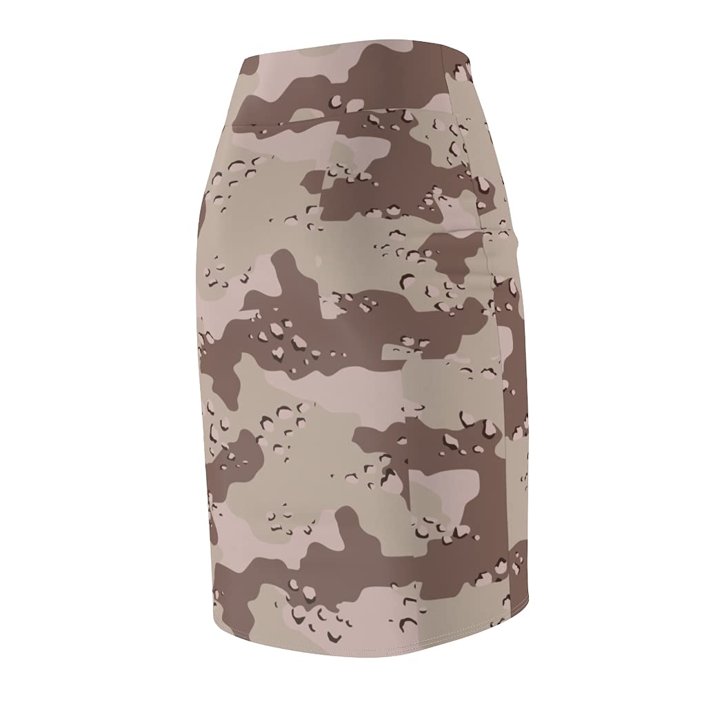 Women's Pencil Skirt | Military Chocolate Chip Desert Camo | Slim Fit Office & Party Wear | Perfect for Work, Cocktail Events & Date Nights