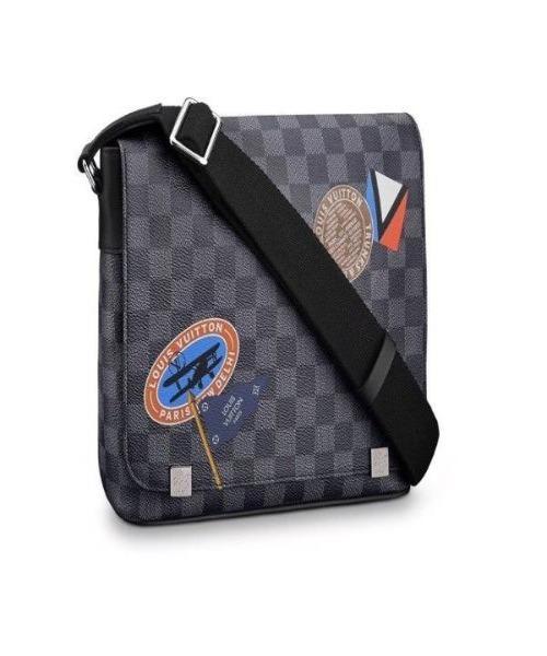 LV District PM Bag Damier Cobalt Canvas Crossbody Purse - Luxury Designer Handbag for Women, Perfect for Spring Summer Outfits & Travel Accessories