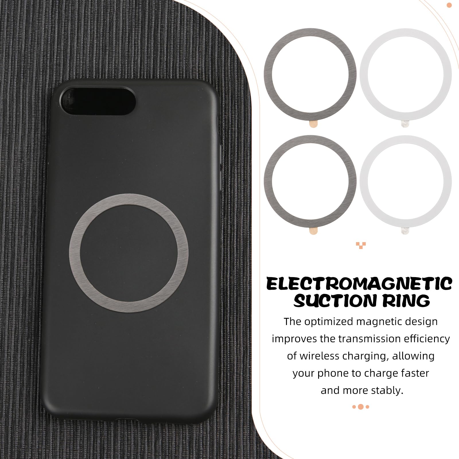 ARTIBETTER 6pcs Magnetic Phone Mount Kit - Stainless Steel Phone Stickers & Patches for Car Mount, Phone Case | Perfect for Hands-Free Driving, Office & Home Use