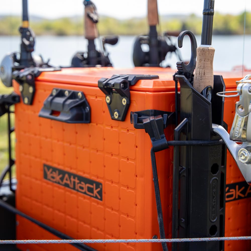 YakAttack BlackPak Pro Kayak Fishing Crate with 6 Rod Holders - 16