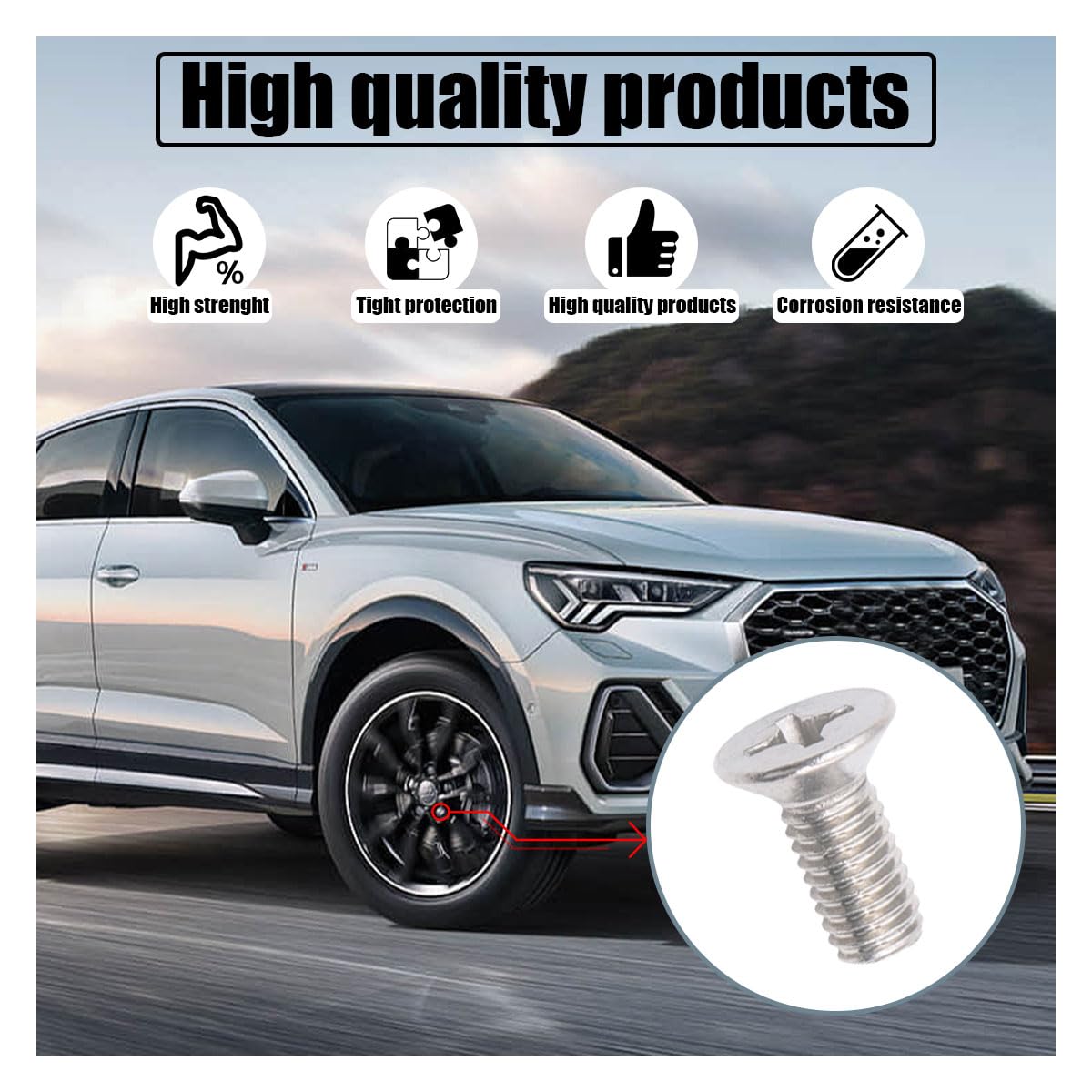 Honda Acura Brake Disc Screw Kit - 4-Pack Stainless Steel Retaining Bolts for Front & Rear Rotors - Perfect for DIY Auto Repair