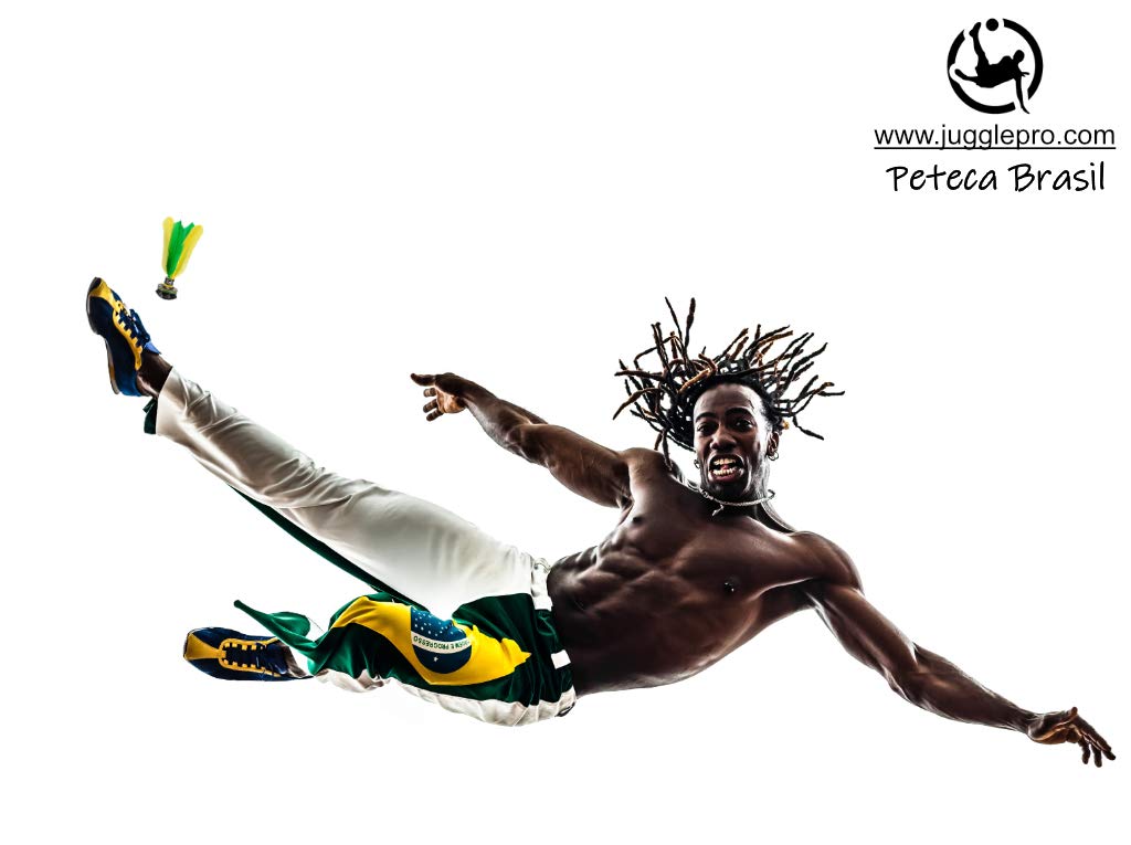Juggle Pro Peteca Brasil – Handheld Feather and Soft Rubber Shuttlecock – Beach and Outdoor Game for Solo or Group Play, 21 cm – Perfect for Backyard Fun, Picnics, and Team Sports