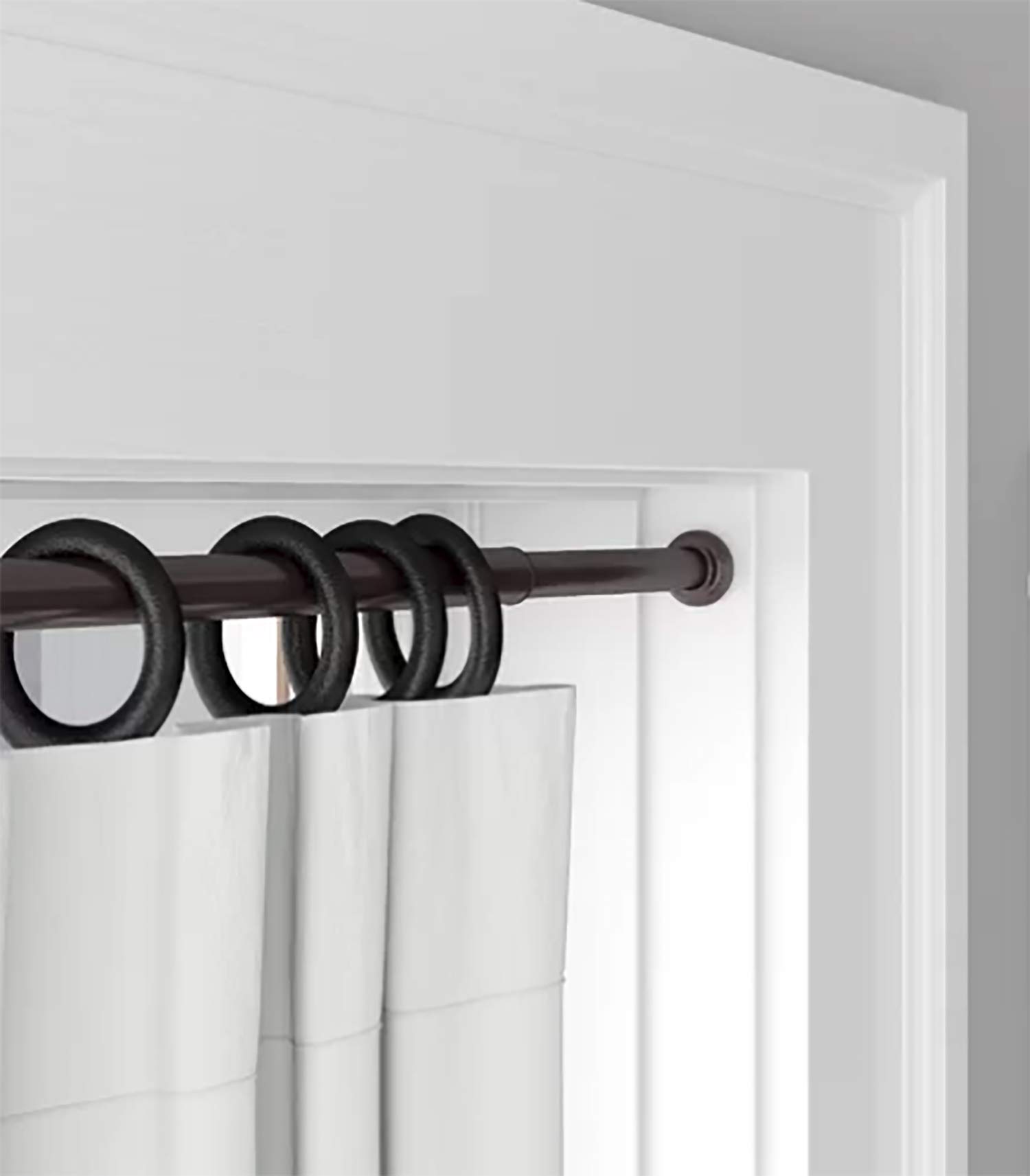 Premium Adjustable Tension Shower Curtain Rod - No Drilling Heavy Duty 42 to 72 Inch Antique Gold Metal Window Closet Rod for Bathroom, Kitchen, Laundry Room & Dorm Organization